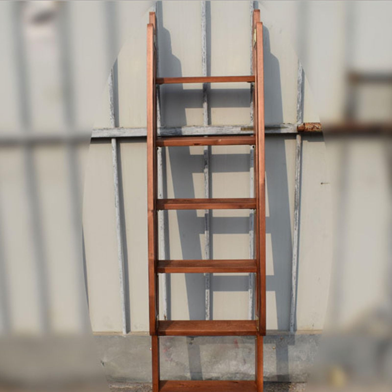 Scala Retrattile in Legno Marrone per soffitta - Scala di Emergenza Interna per Garage, soppalco, Cantina e Finestra di Uscita. Scala per Letto Facile da Usare con corrimano (Dimensioni)