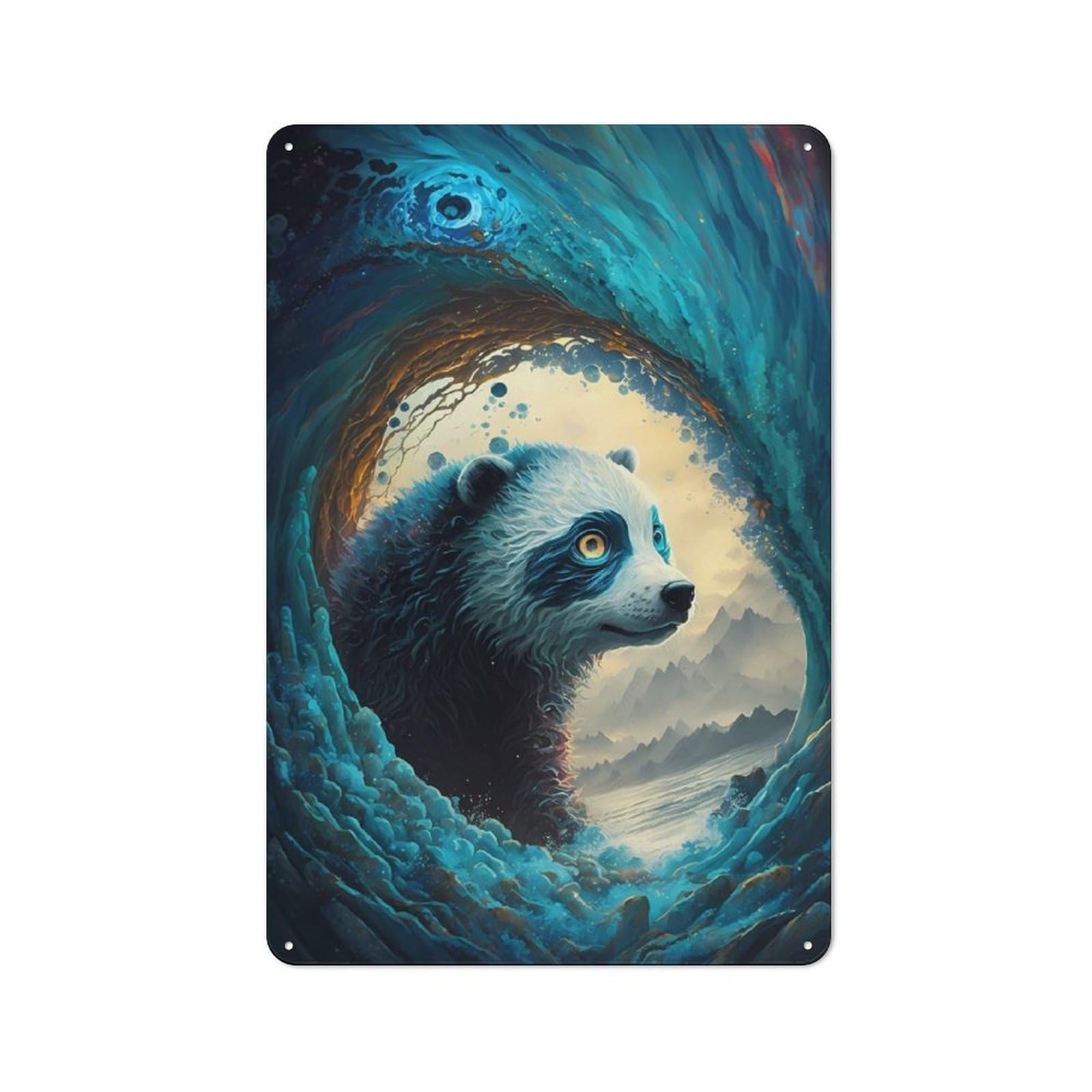 Junmoney Panda Incredible Retro Tin Sign 30X20cm For Garage Or Workshop, For Furnishing A New Garage And Workshop With Retro Decor