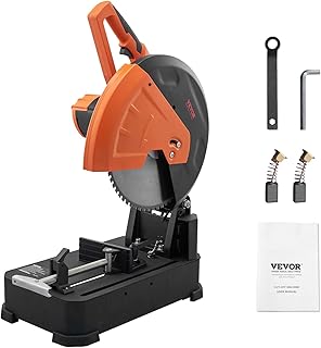 VEVOR Chop Saw, 14"/355mm Blade Diameter Cut Off Saw, 2800W 1200RPM Steel Cutting Machine, 0-45° Adjustable Dry Cut Chop Saw, Miter Saw for Cutting Metal Cold Cut Saw for Steel/Rebar/Iron/Aluminum