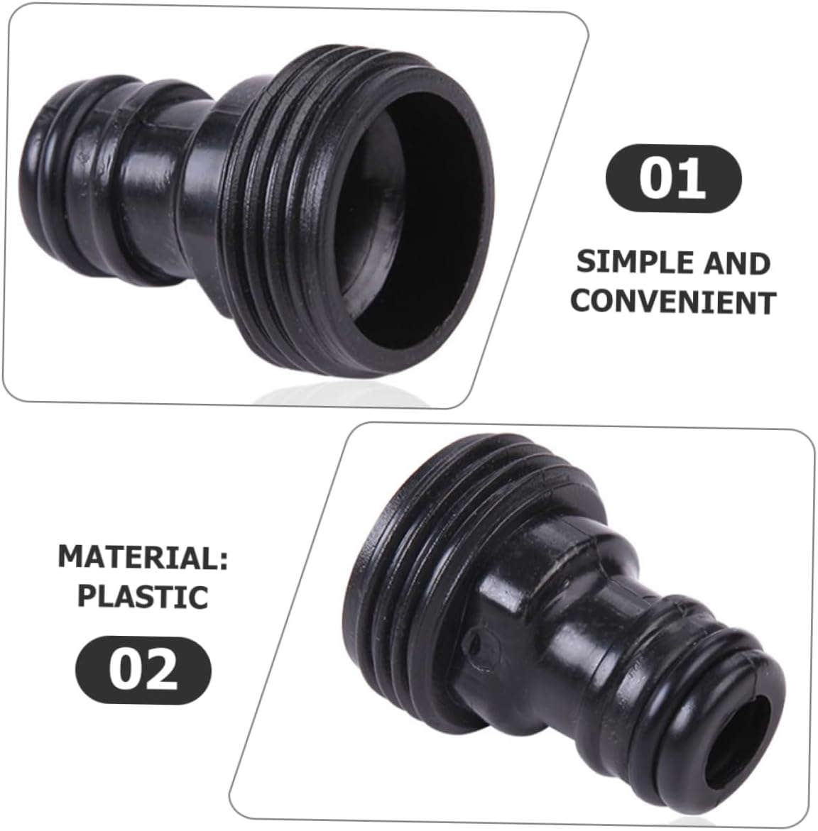 Quick fittings,5pcs Hose Adapters Portable Dishwasher Adapter Quick Connect Adapter Water Inlet Adapter Hose Inlet Adapter, 3.60X2.50X1.50CM, Black