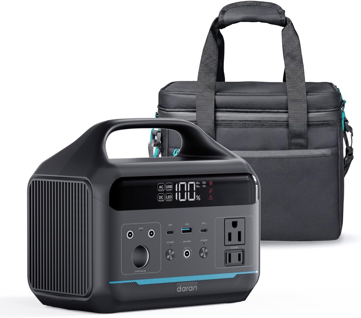 Moveable Energy Station 192Wh(60,000mAh) with Bag, 300W (600W surge) Energy Financial institution LiFePO4 Battery Backup, Compact Photo voltaic Generator 8-Port Design w/2 AC Shops for Residence,RV, Hurricane, Tenting,Emergency