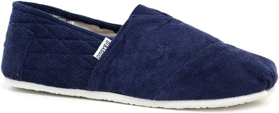 Men's Slip On Canvas Pumps Espadrille Beach Shoes (7 UK, Corduroy Navy)