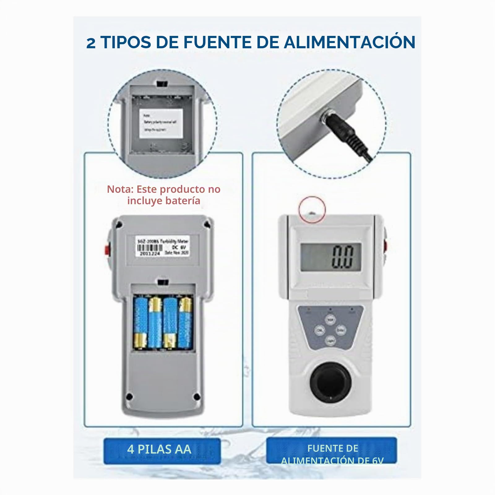 Medidor de turbidez, Turbidímetro, medidor de turbidez de agua digital portátil, de acuerdo con el estándar ISO7027, precisión 0,1 Para análisis de agua
