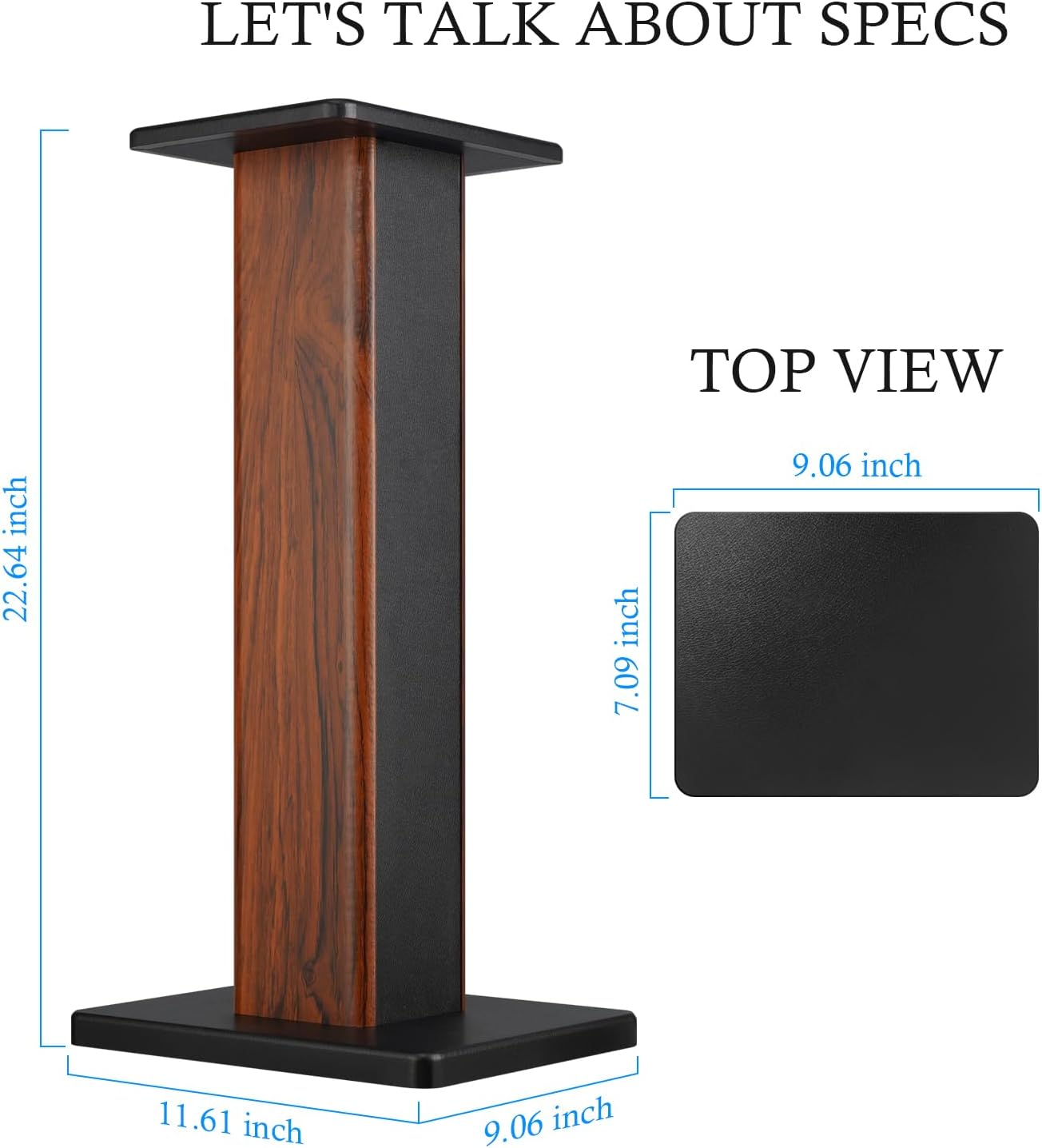 Universal Floor Speaker Stands, 22.64 Inch Surround Sound Stands Supports 150LB, Non-Slip Pads & Cable Ties, for Bookshelf Speakers,Satellite Speakers,Studio Monitors, Easy Installation, Brown - Image 7