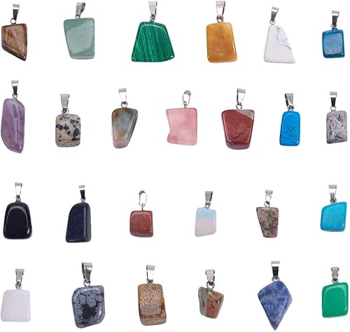 Beadthoven - Colgantes de piedras preciosas irregulares naturales, piedra curativa, chakras, reiki, pepita de roca caída, cuentas para hacer