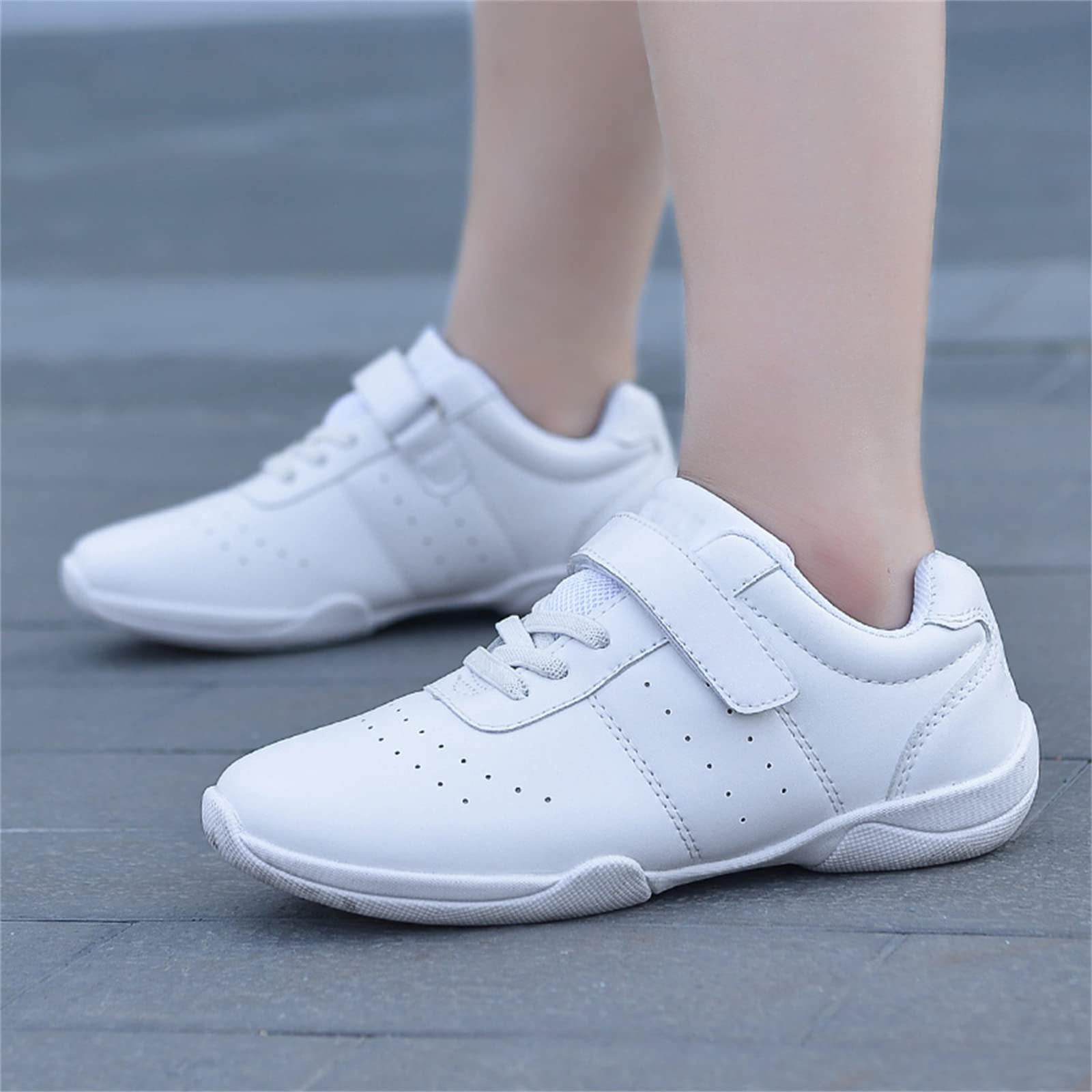 Tanzschuhe Für Mädchen Volle Sohle Gymnastik Cheerleading-Schuhe Klettverschluss Leder Weicher Boden rutschfest