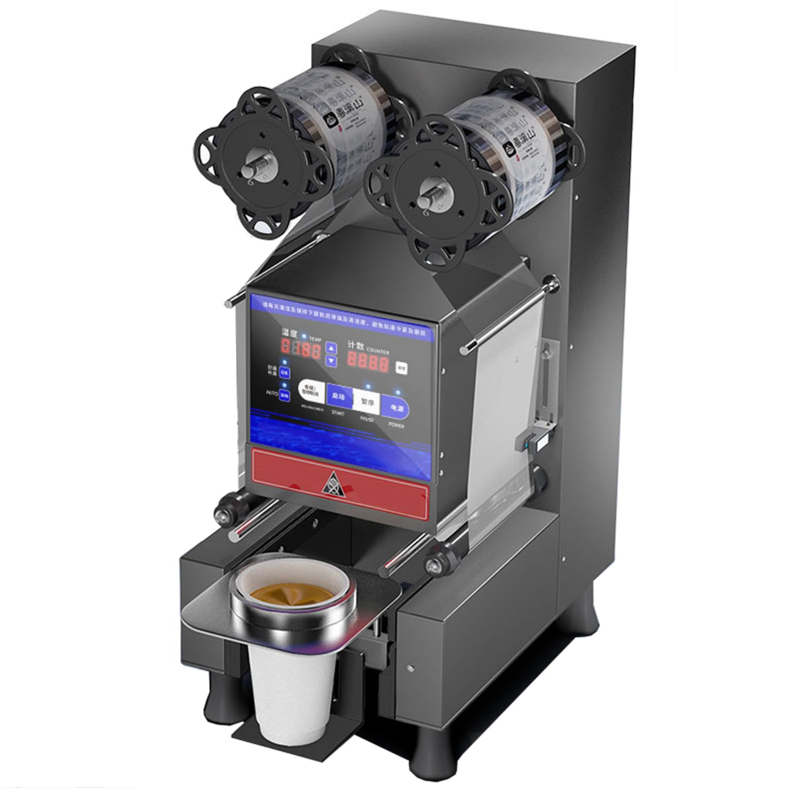 AYCDL Cup Sealing Machine 90/95mm Tea Machine Automatic 600-800 Cups/h Cup Sealer with Digital Control