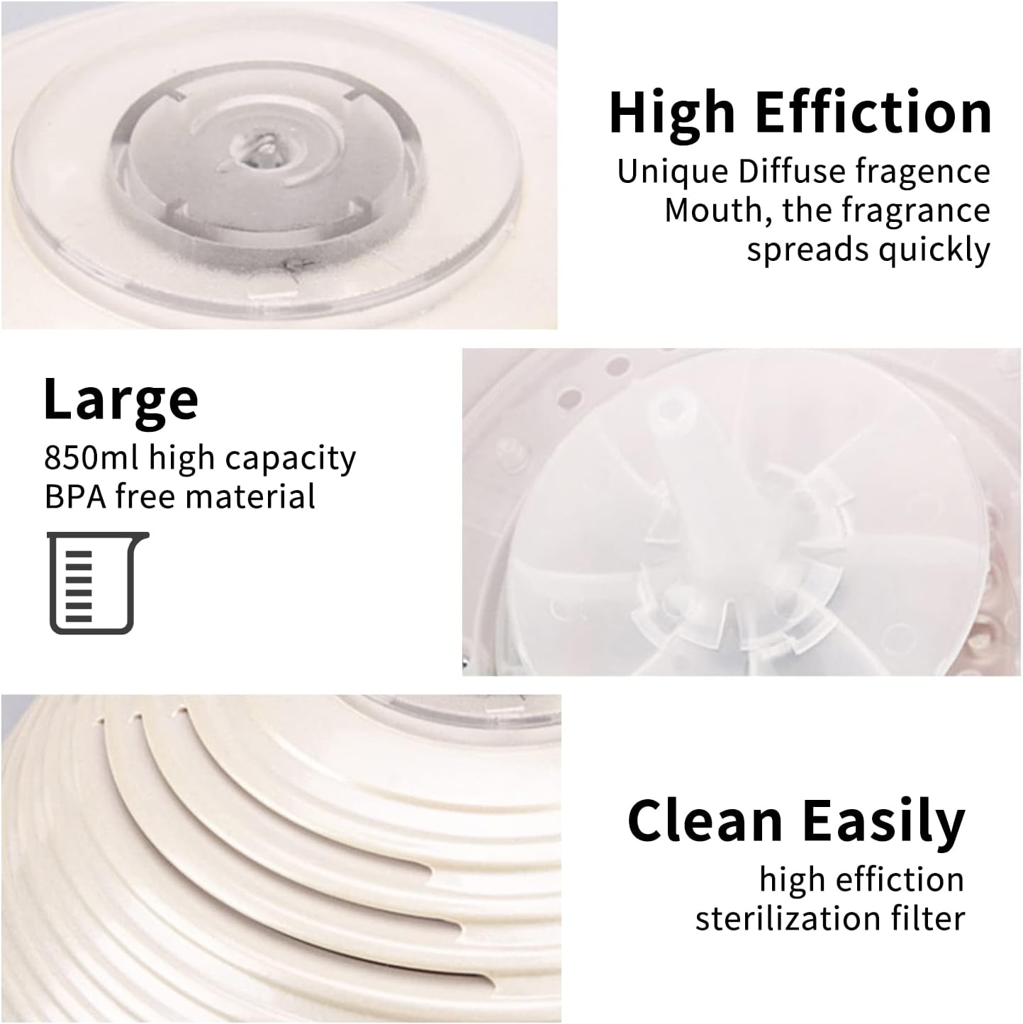 Water-Based Purifier Air Washer, Revitalizer with 6 Colorful lights- Tea Tree, Bergamot, Rosemary, Lavender, Lemon, Peppermint, 10ml Each