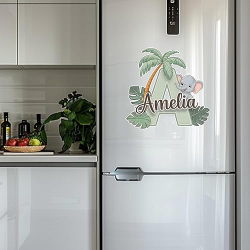 Miniatura 4 de Calcomanías de pared personalizadas de animales del bosque para decoración de habitación de bebé, calcomanías de nombre personalizadas para paredes,