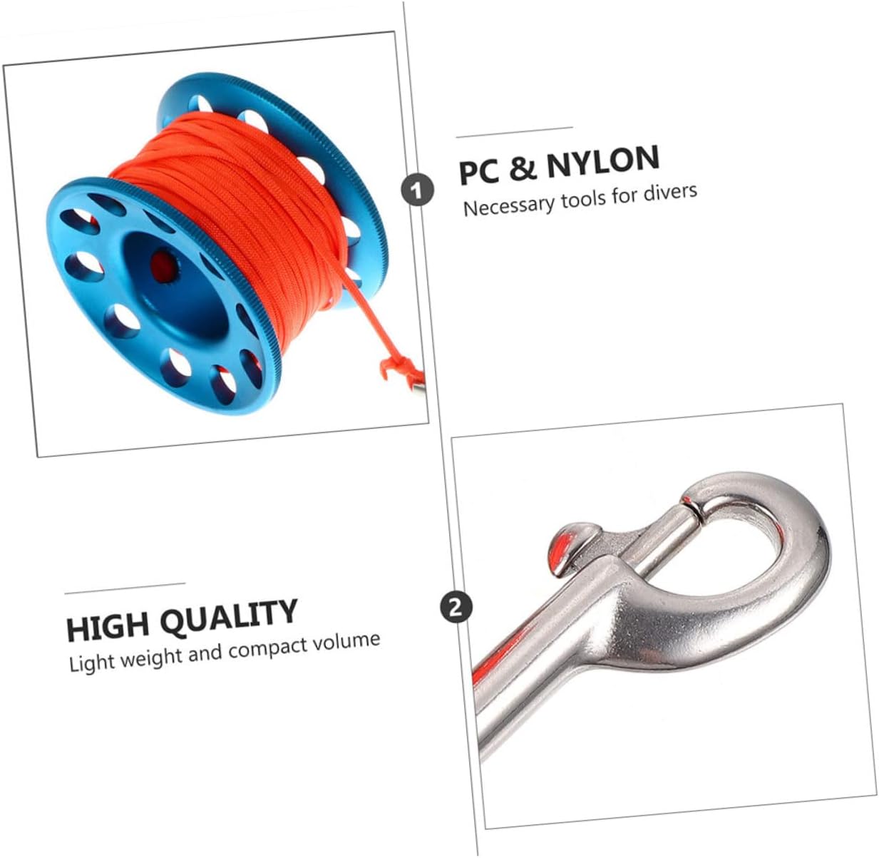 Professional Scuba Diving Spool Durable Guide Line Reel with Anti-Tangle Design for Underwater Exploration and Diving Activities Blue