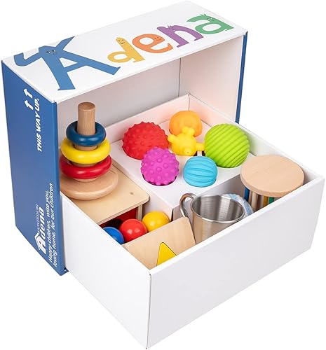 Miniatura 2 de Adena Montessori - Kit de juego para bebés de 7-8 meses, juguetes educativos de aprendizaje 9 en 1 para niños pequeños, incluye caja de permanencia