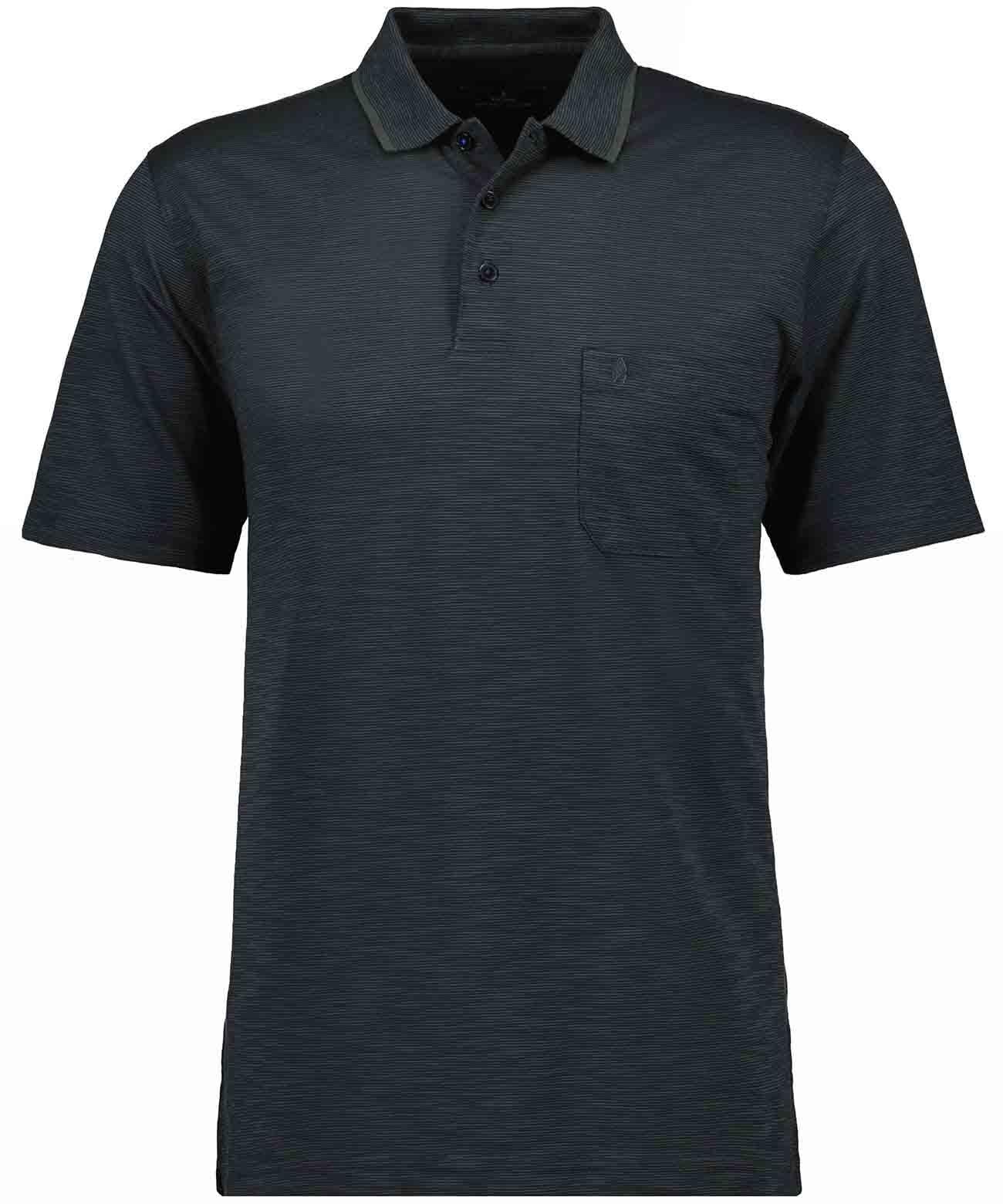 RAGMAN Herren Softknit-Polo gestreift, Flammdesign