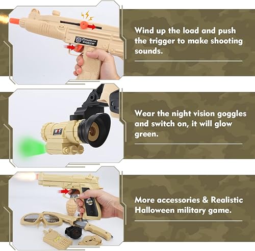 Miniatura 4 de Disfraz del ejército para niños, 17 piezas, juego de rol de soldado militar, infantes de marina de combate para Halloween con chaleco de camuflaje,