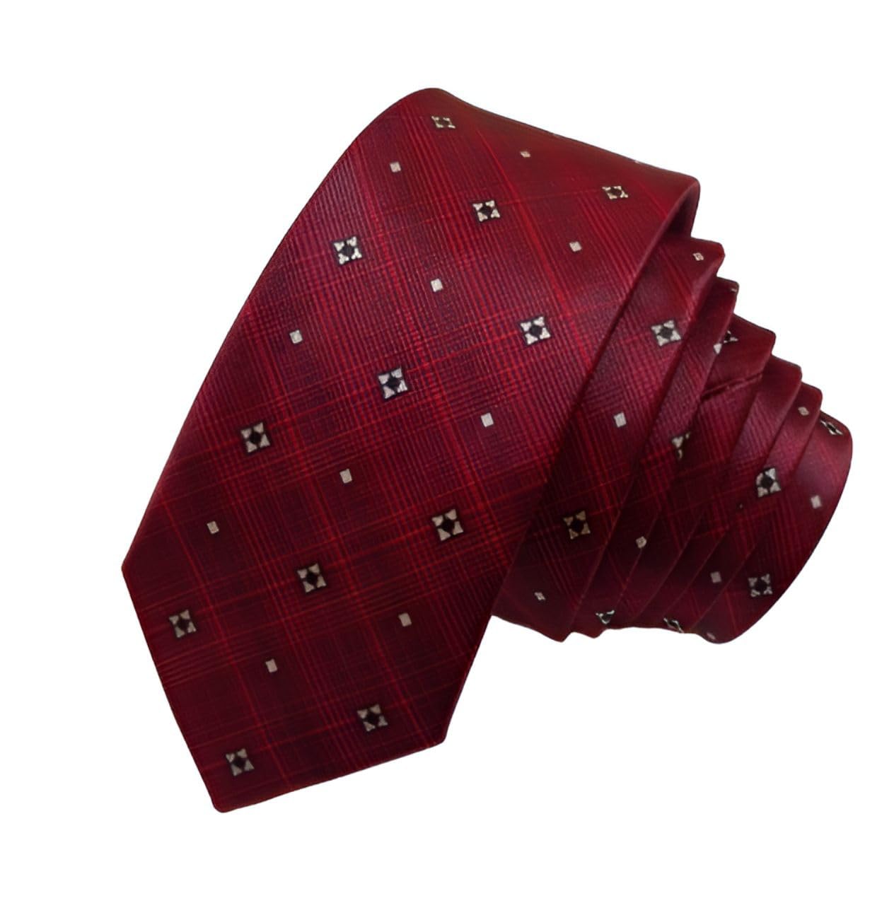 Men's Maroon Tie Printed Satin,Width-2.5 Inch-image-17