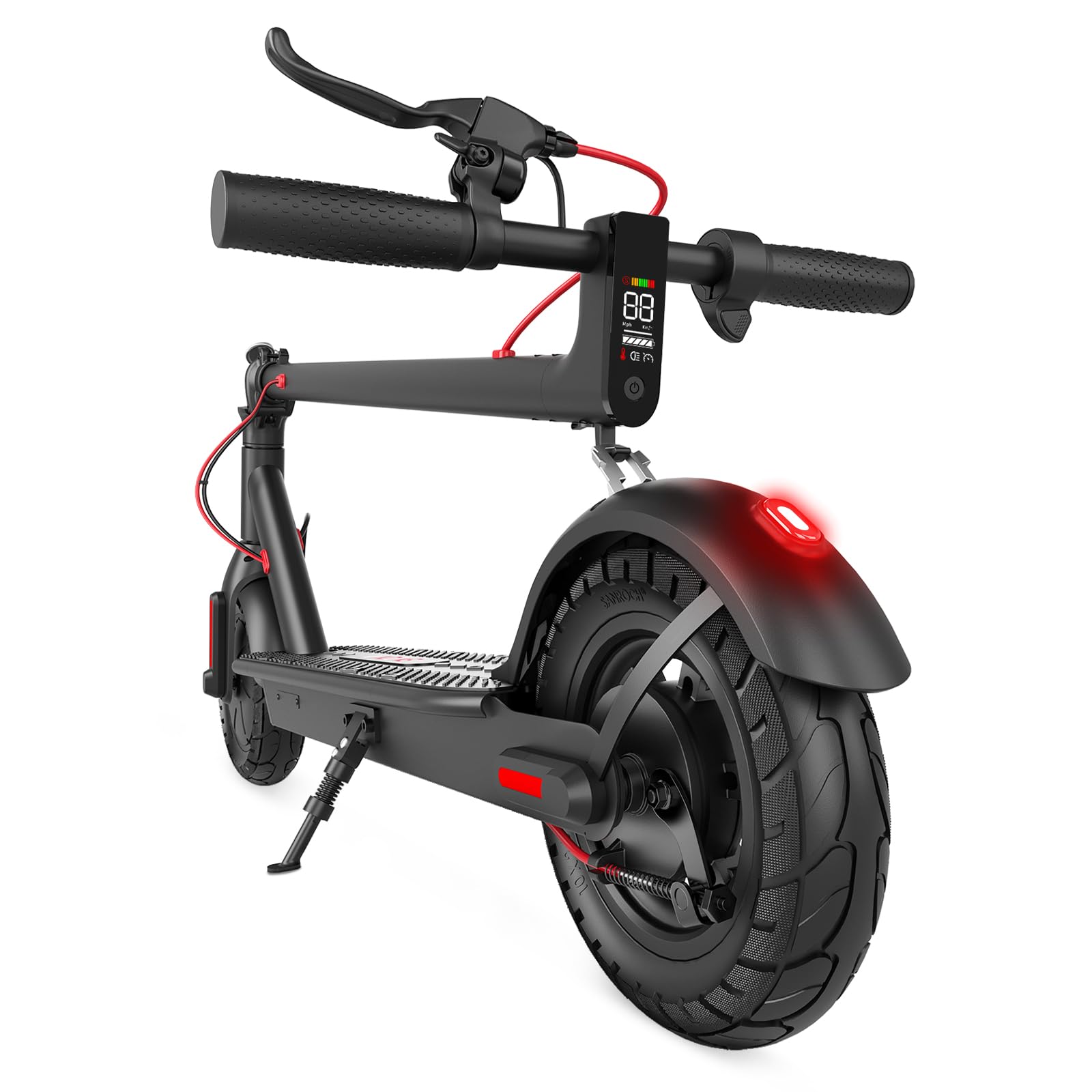 Electric Scooter with 430W Peak Motor for Adults 10 Shock Absorbing Tires Up to 17-Mile Range 19MPH Speed