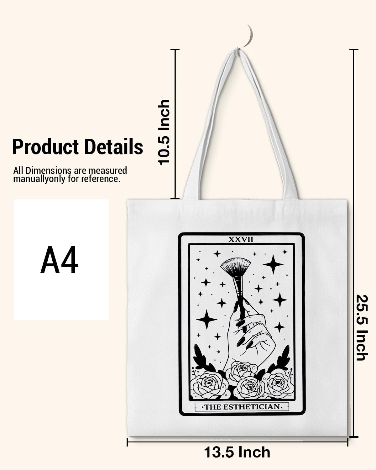 Cute Canvas Tote Bag for Women Reusable Grocery Shoulder Bag for Shopping Work Travel Beach - Image 6