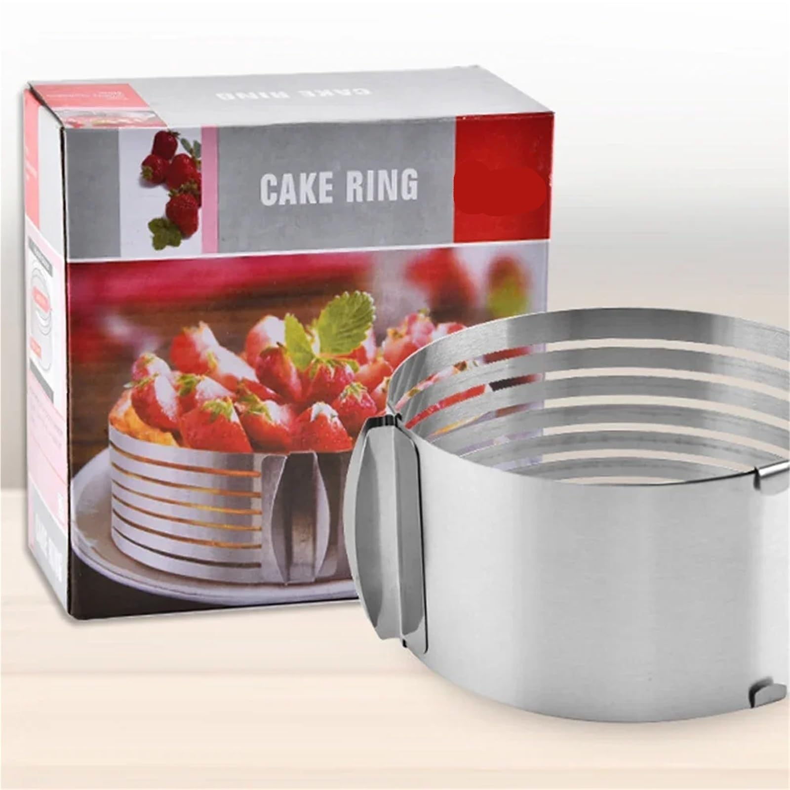 2 uds 20CM 30CM Cortador de Pastel Pan Redondo Ajustable Acero Inoxidable 7 Capas rebanador Molde Anillo Mousse Utensilios for Hornear para Pasteleria(L)