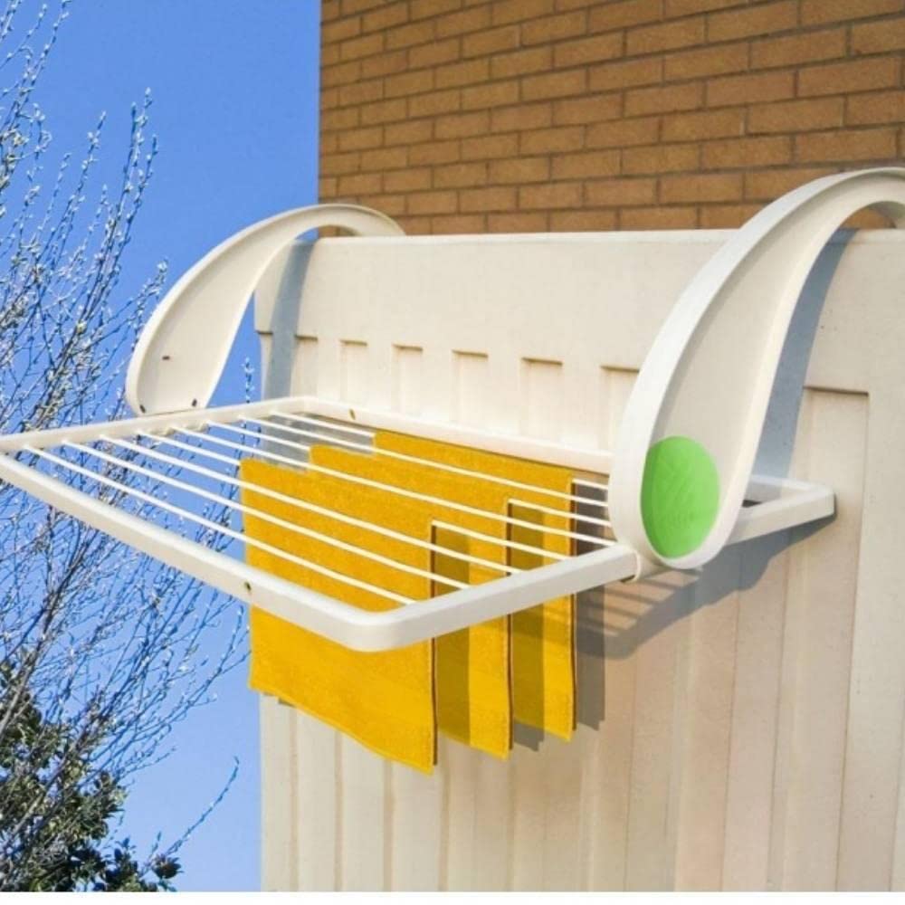 Gimi Virgola Stendibiancheria da Balcone in Resina 100%, 10 m Stendibili, plastica