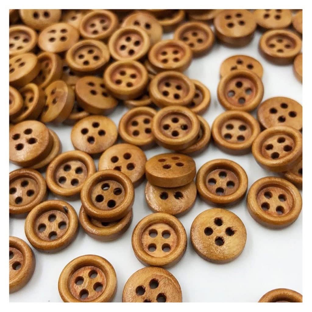【カシミア100%】  ワンボタン　木製ボタン　キャメル Amazon.co.jp: 50/100ピースミニブラウンウッドボタン、8mm 4穴
