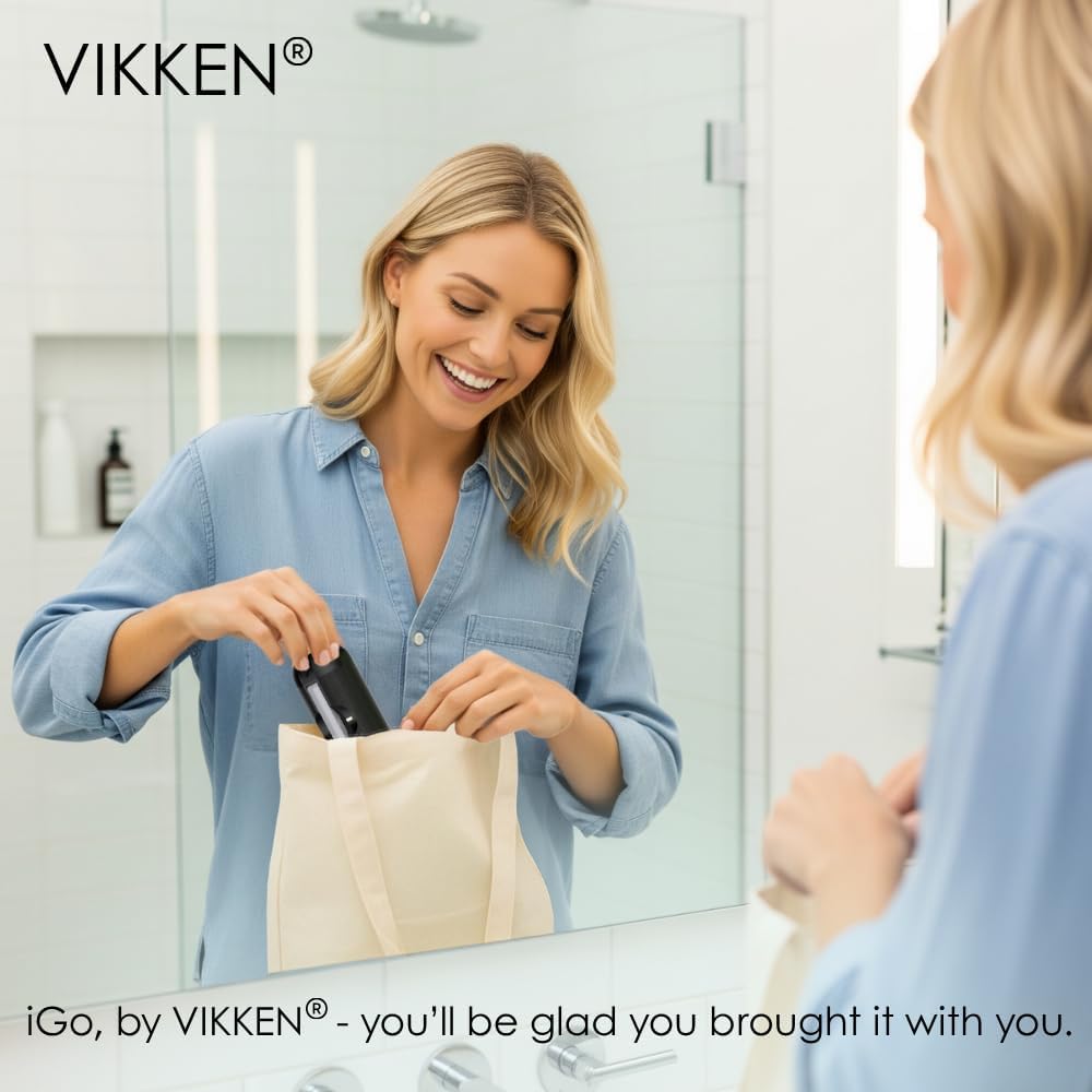 VIKKEN® Portable Travel Bidet USB-Type C Rechargeable Electric Mobile Handheld Ultra Strong Water Spray Personal Hygiene Self Care for Women & Men, iGo-X 250ml Classic