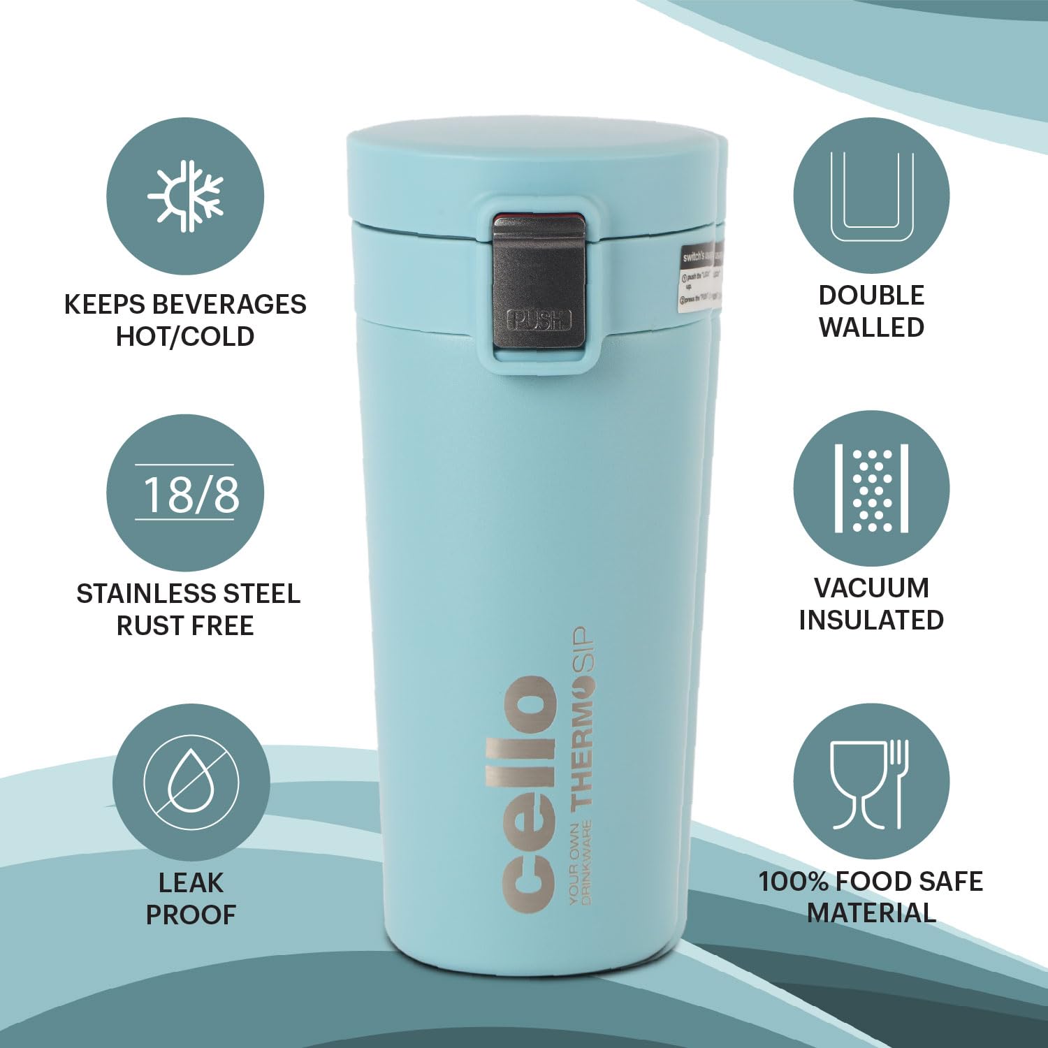 Cello Duro Café Stainless Steel Flask - Hot & Cold -2