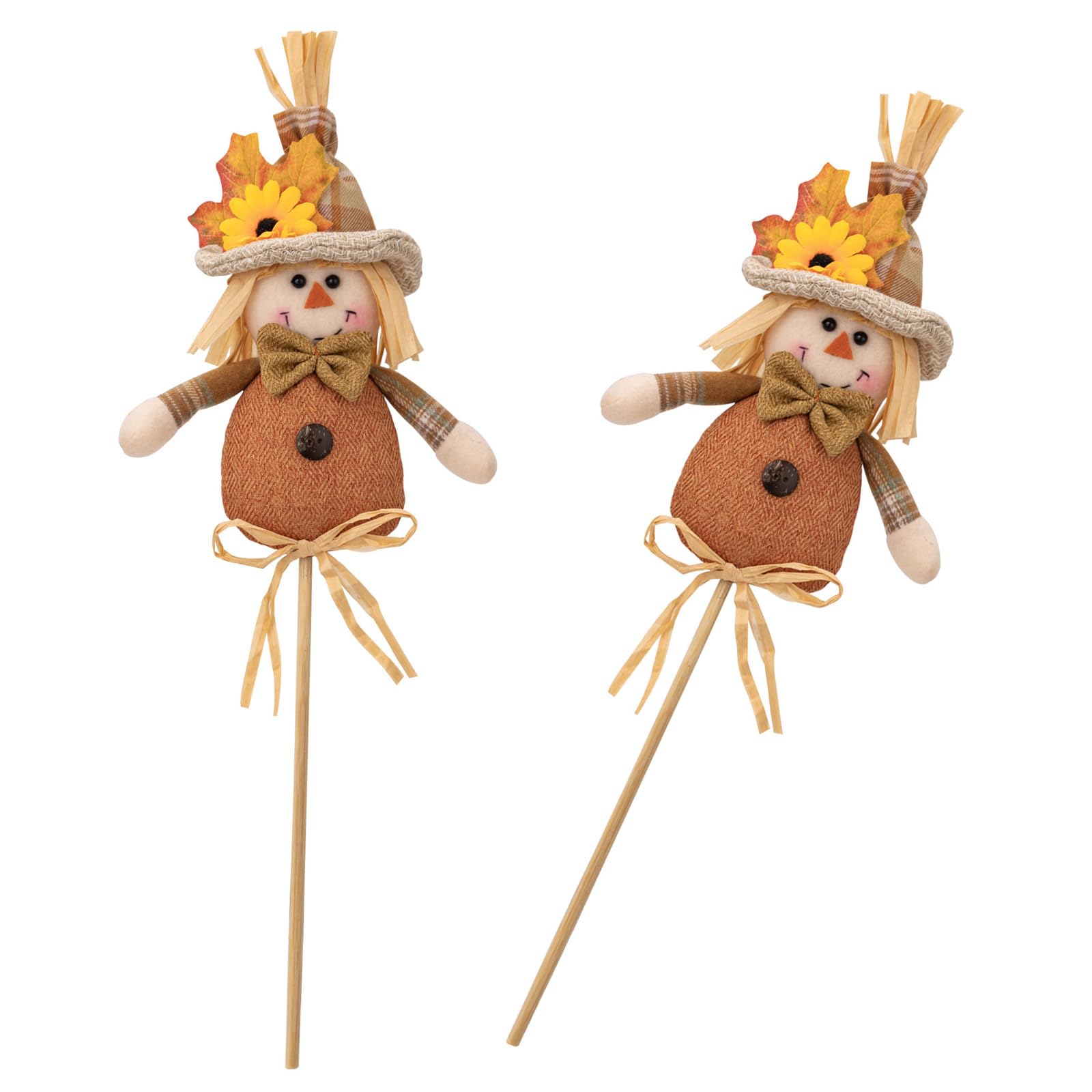Libgiubhy A Set Of 2 Harvest Season Scarecrows Stick Figures Stylish Festives Home Decorations Handmade Garden Straw Dolls Jewelry