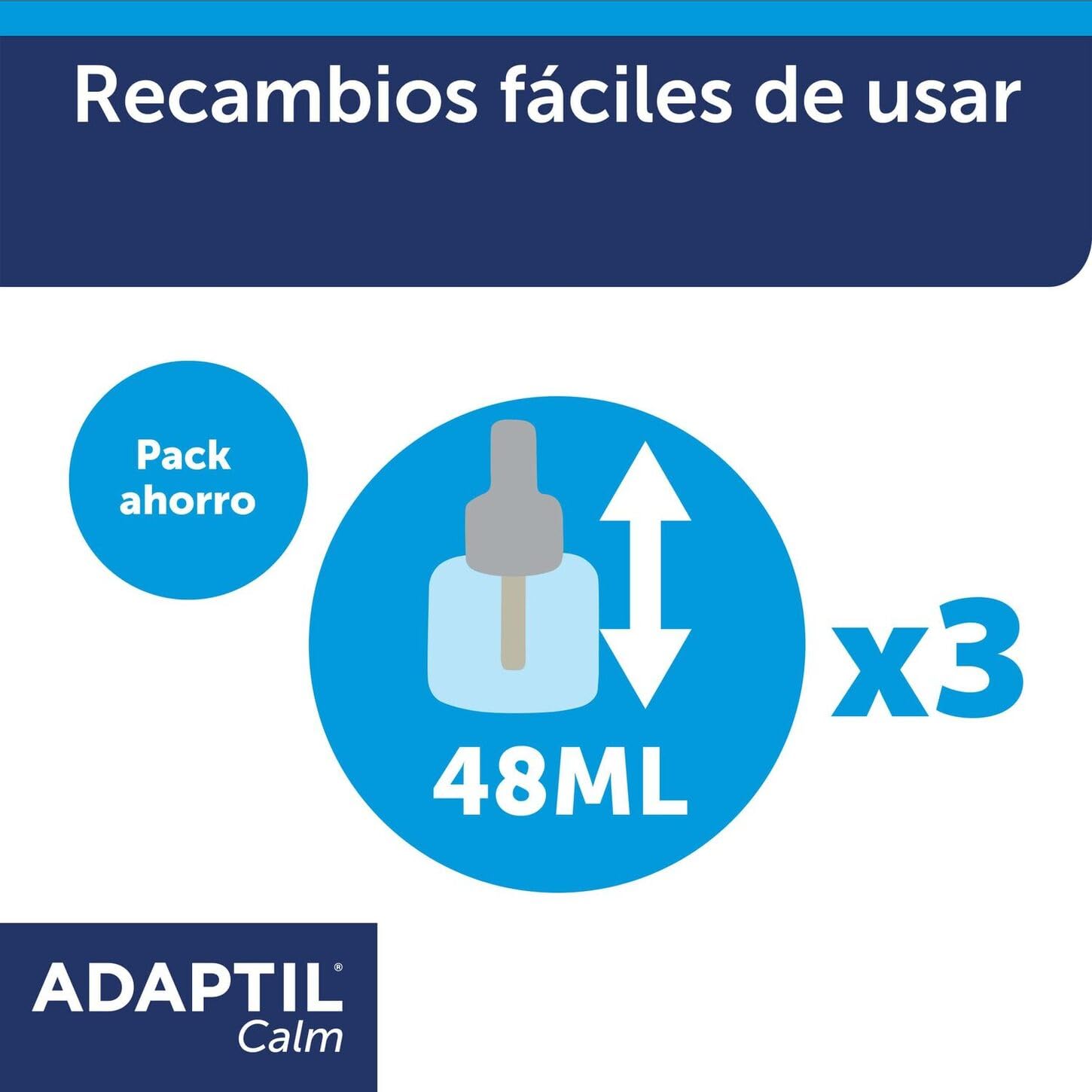 ADAPTIL Calm - Pack Ahorro 3 Recambios 90 días - Antiestrés para Perros