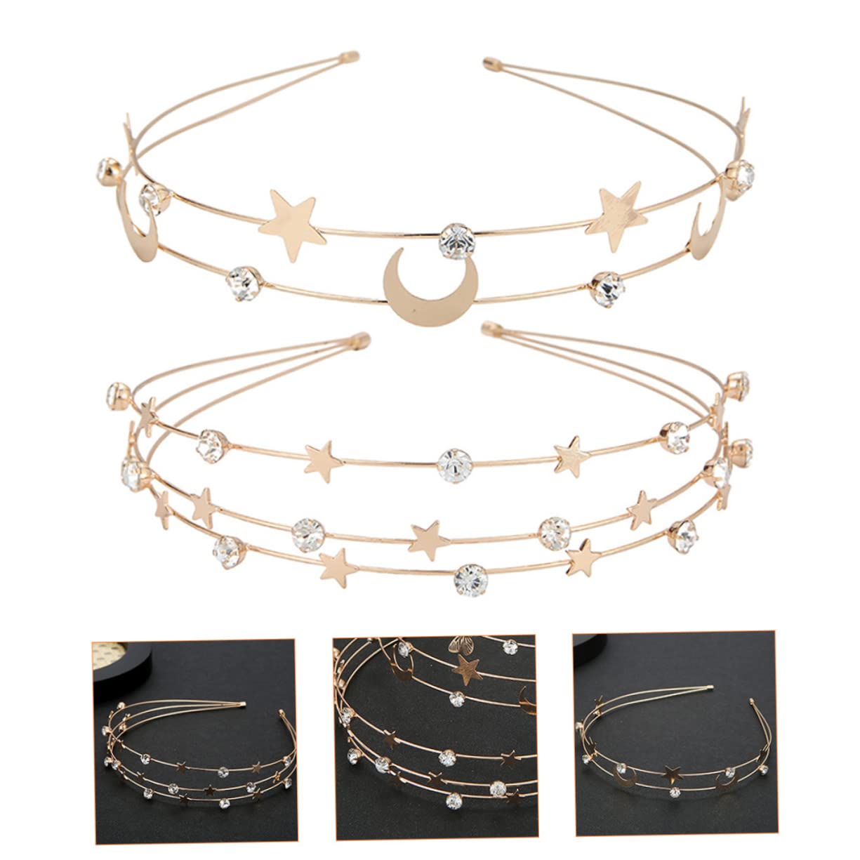 Didiseaon 5 Set Di Fasce Per Con Strass Moda Fasce Per in Metallo Per Decorazioni Per 2 Pezzi * 5