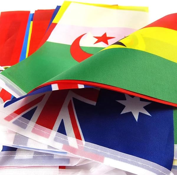 World Cup Bunting Flags 48 Teams Flags, 15M 48pcs Bunting Flags Double Sided Fabric Banner for 2026 World Cup Football Party Decoration - 3