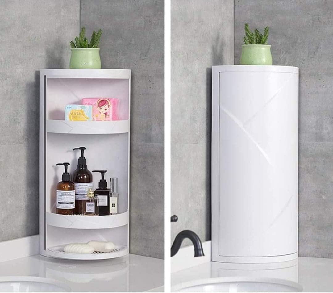 Shiv Prasad Bathroom Rotating Triangle Storage Rack 360 Degree Rotating Multi-Function Organizer Plastic Triangle Shelf Dust-Proof Waterproof Corner Rack for Cabinet Bathroom Kitchen Bedroom (2) (B0B45XZ2TZ) Amazon Price History, Amazon Price Tracker