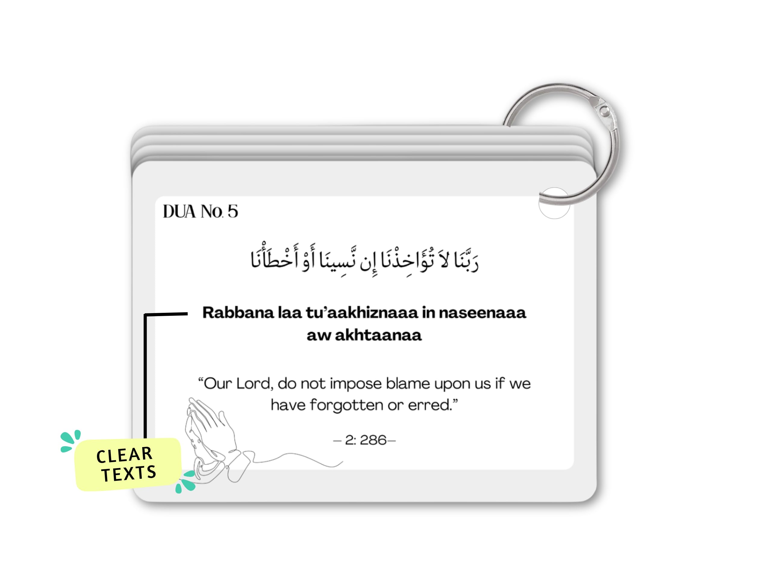 Forty (40) Rabbana Dua Flash Cards Rabbana Dua from the Quran in Arabic English Translation and Transliterations for Muslims - Image 4