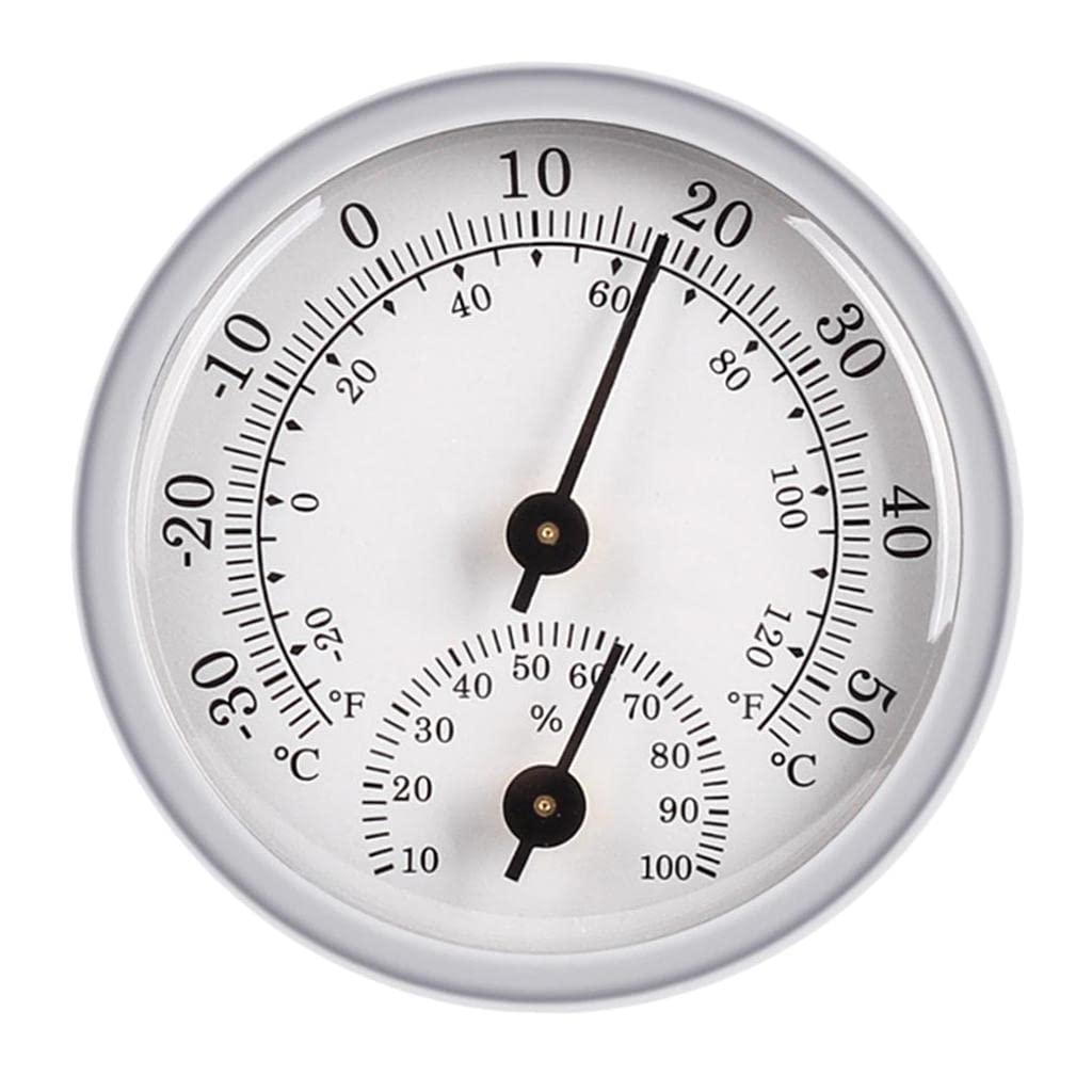 VELURA Premium Decorative Wall Thermometer Hygrometer -20 and 120 F /-30 and 50 C|1 Piece Mini Two-In-One Thermometer Hygrometer| Weather Stations| Yard Garden & Outdoor Living-image-33