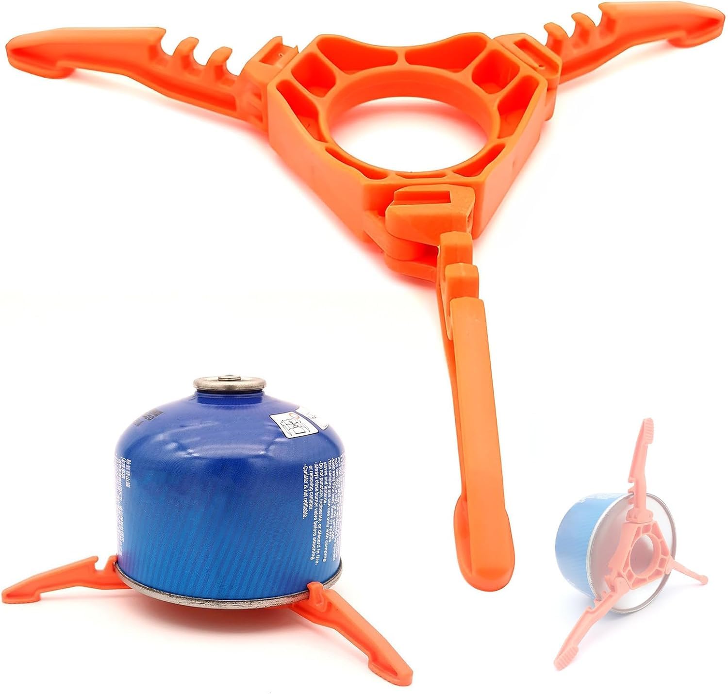 Supporto pieghevole per bombola del gas, supporto stabilizzante per campeggio ed escursionismo all'aperto, colore: arancione