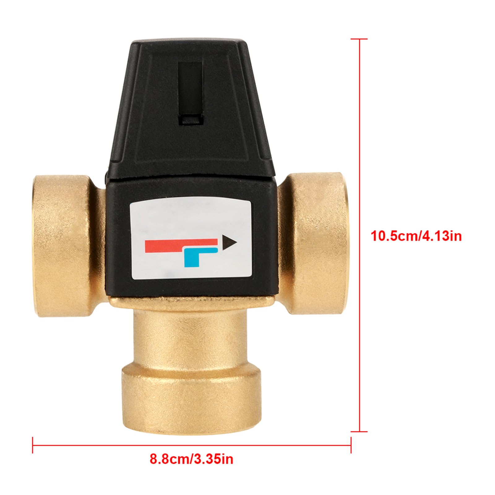 Válvula mezcladora termostática, G 1 pulgada 3 vías mezclador termostático, 35-60 °C mezcladora termostática para sistema de agua caliente sanitaria (rosca interna)
