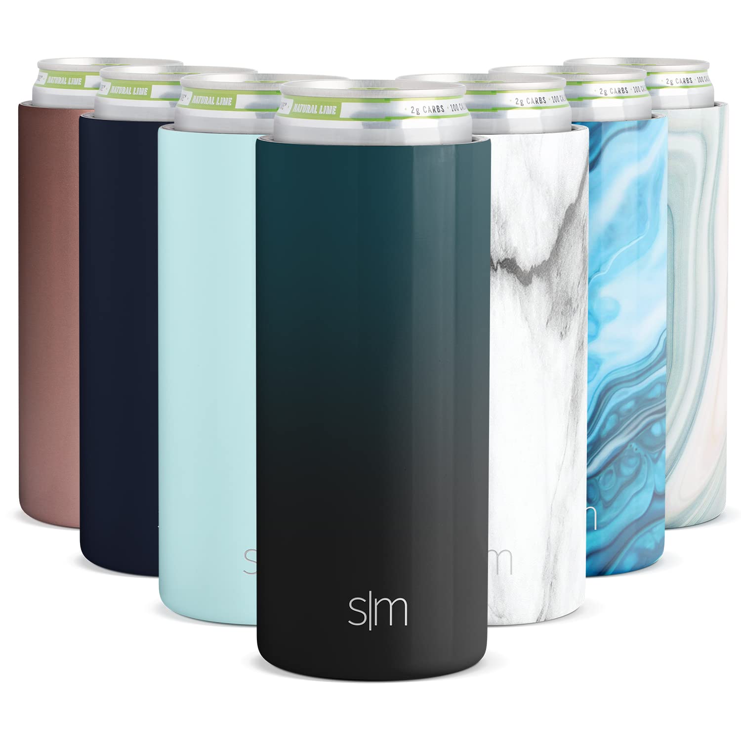 Simple ModernSkinny Can Cooler for Slim Beer and Hard Seltzer | Vacuum Insulated Stainless Steel Drink Sleeve Holder Gift for 12oz Slim Cans | Ranger Collection | Moonlight