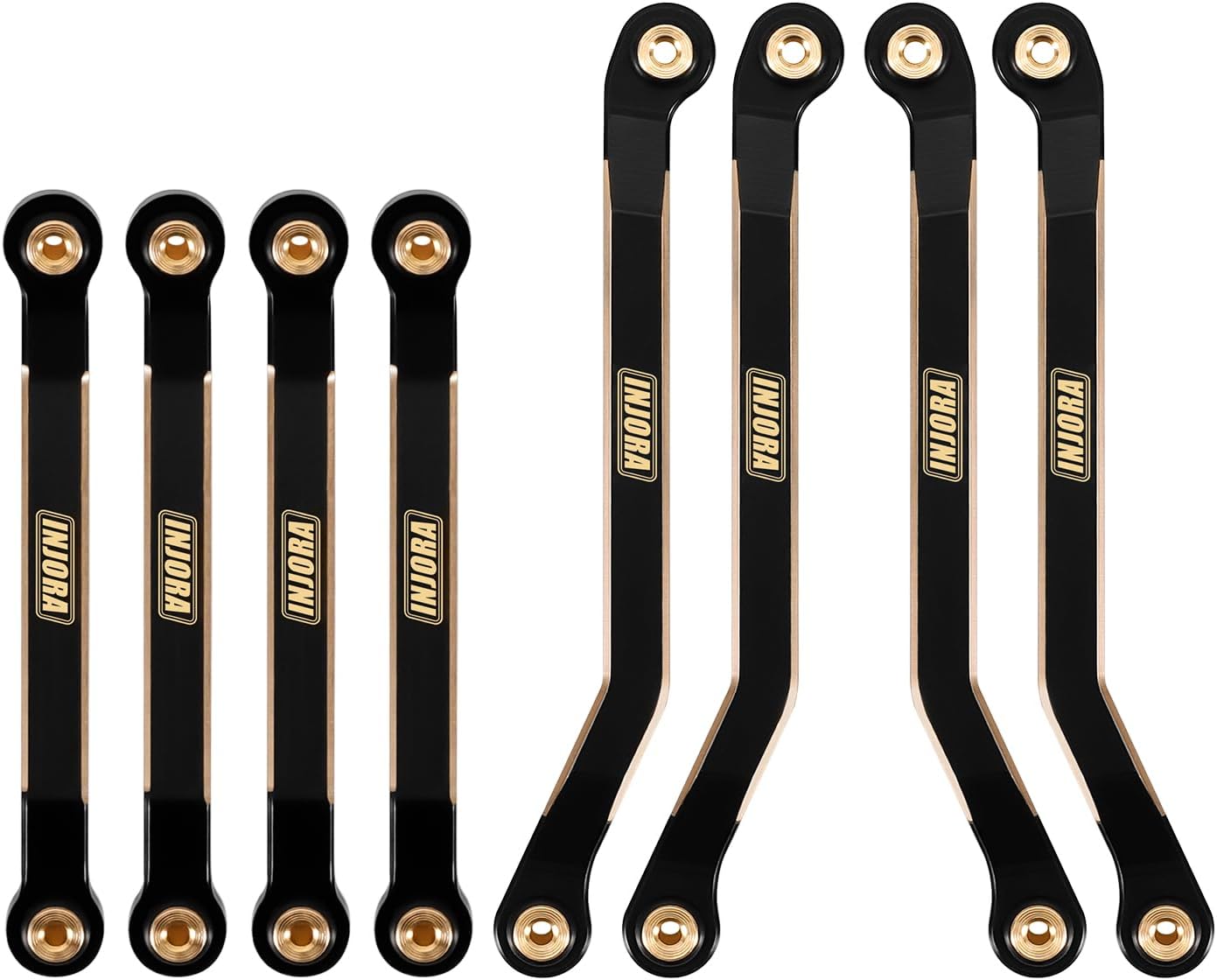 INJORA Black Coating Brass High Clearance Chassis Links for 1/24 FMS FCX24M Upgrade