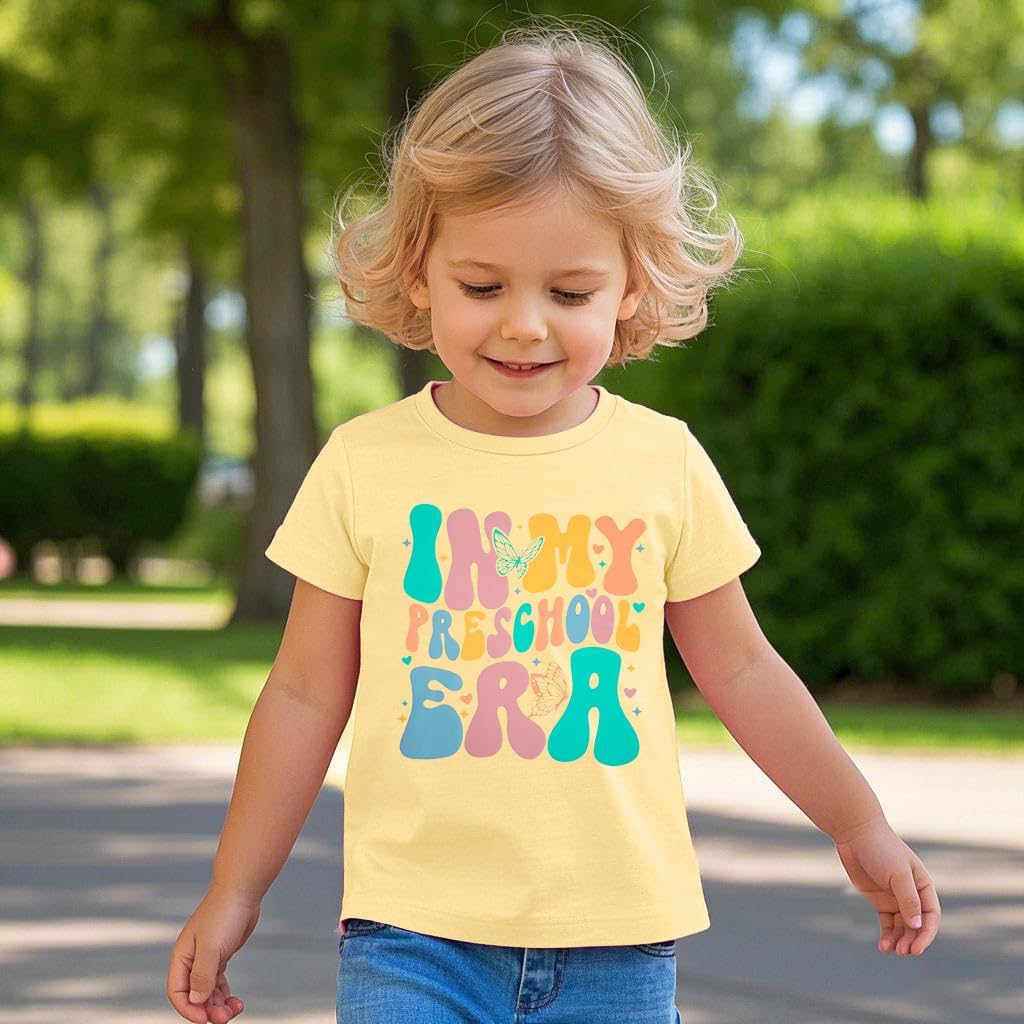 Toddler First Day of School Shirt Boys Girls in My Preschool Era Shirts Cute Graphic Crewneck Short Sleeve Tops