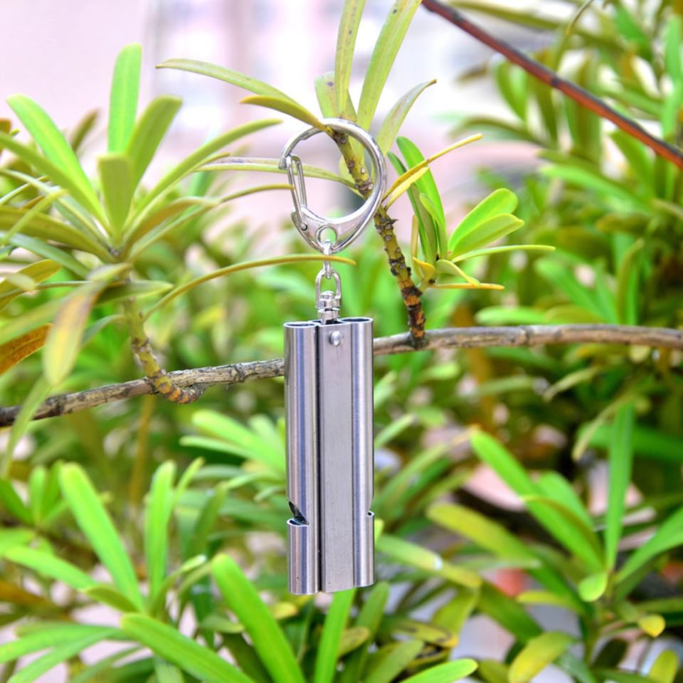 Silbato de acero inoxidable POPETPOP para uso exterior miniatura 4