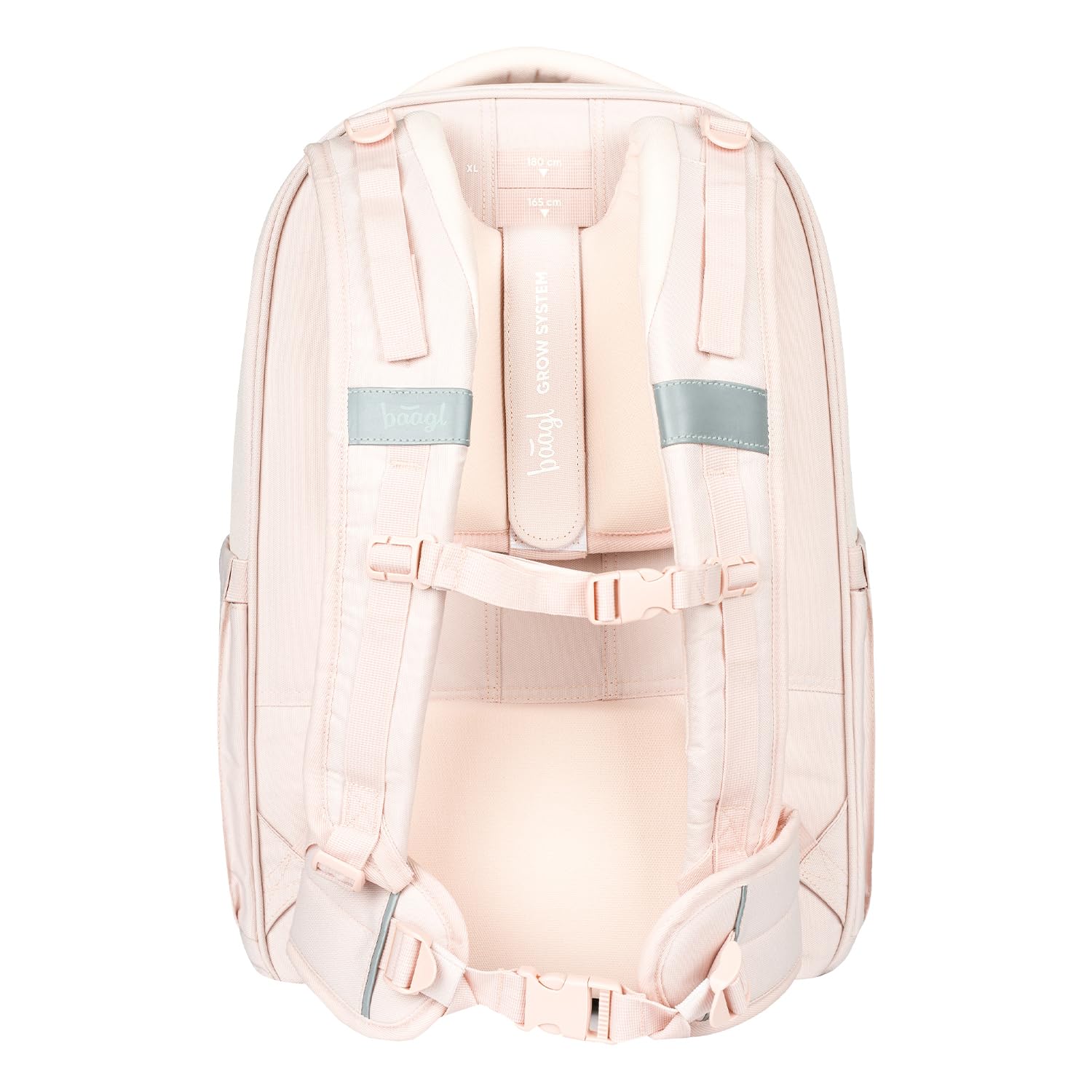 Baagl Schulrucksack Set Jungen Mädchen Teenager 3 Teilig, Skateboard Rucksack Skate MAX, Schultasche ab 3. Klasse, Grundschule Ranzen mit Brustgurt, Ergonomischer Schulranzen, 30 l (Creamy)