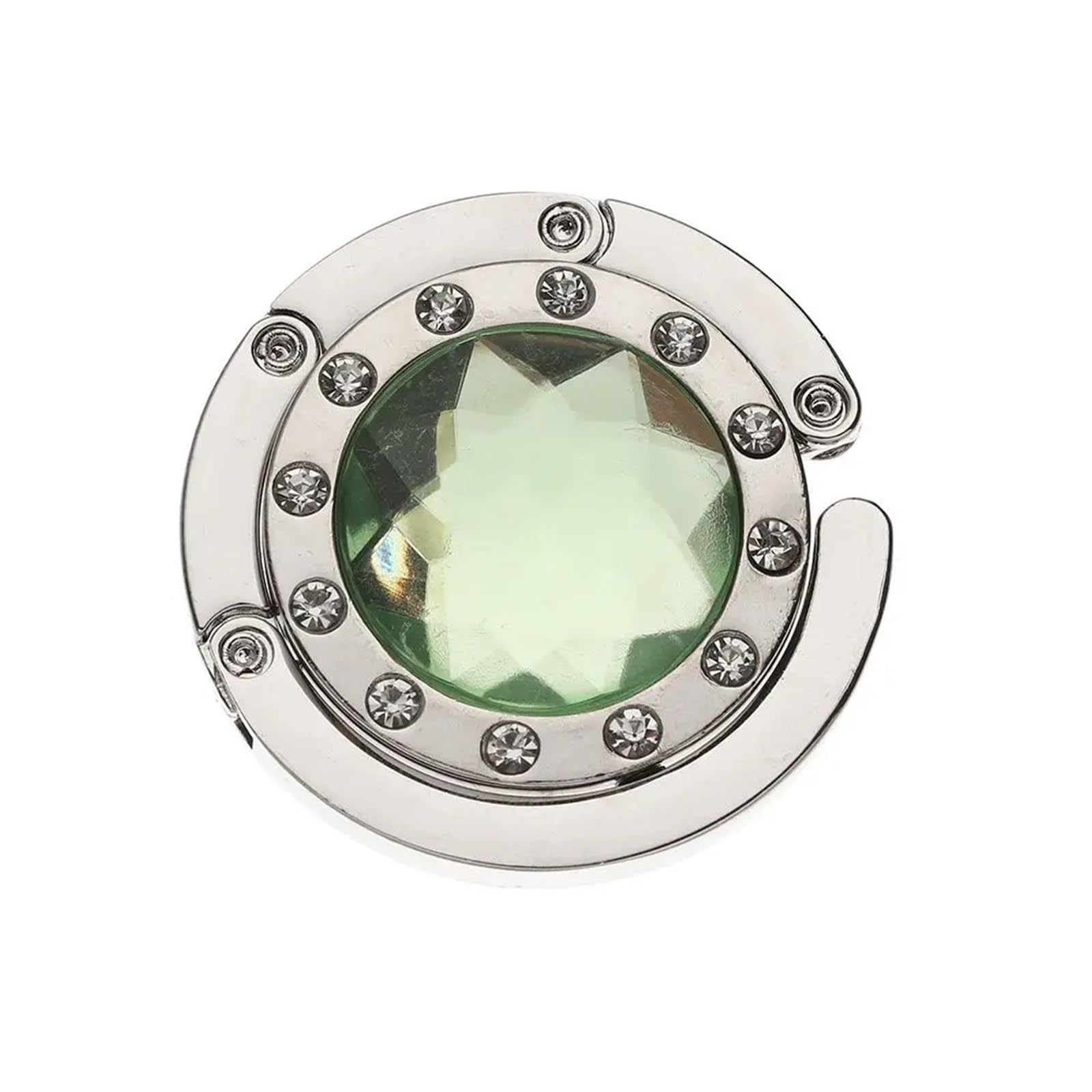 GHHZML Handbag Hooks for Tables Creative Portable Metal Foldable Bag Purse Hook Handbag Hanger Holder Shell Folding Table(Green)