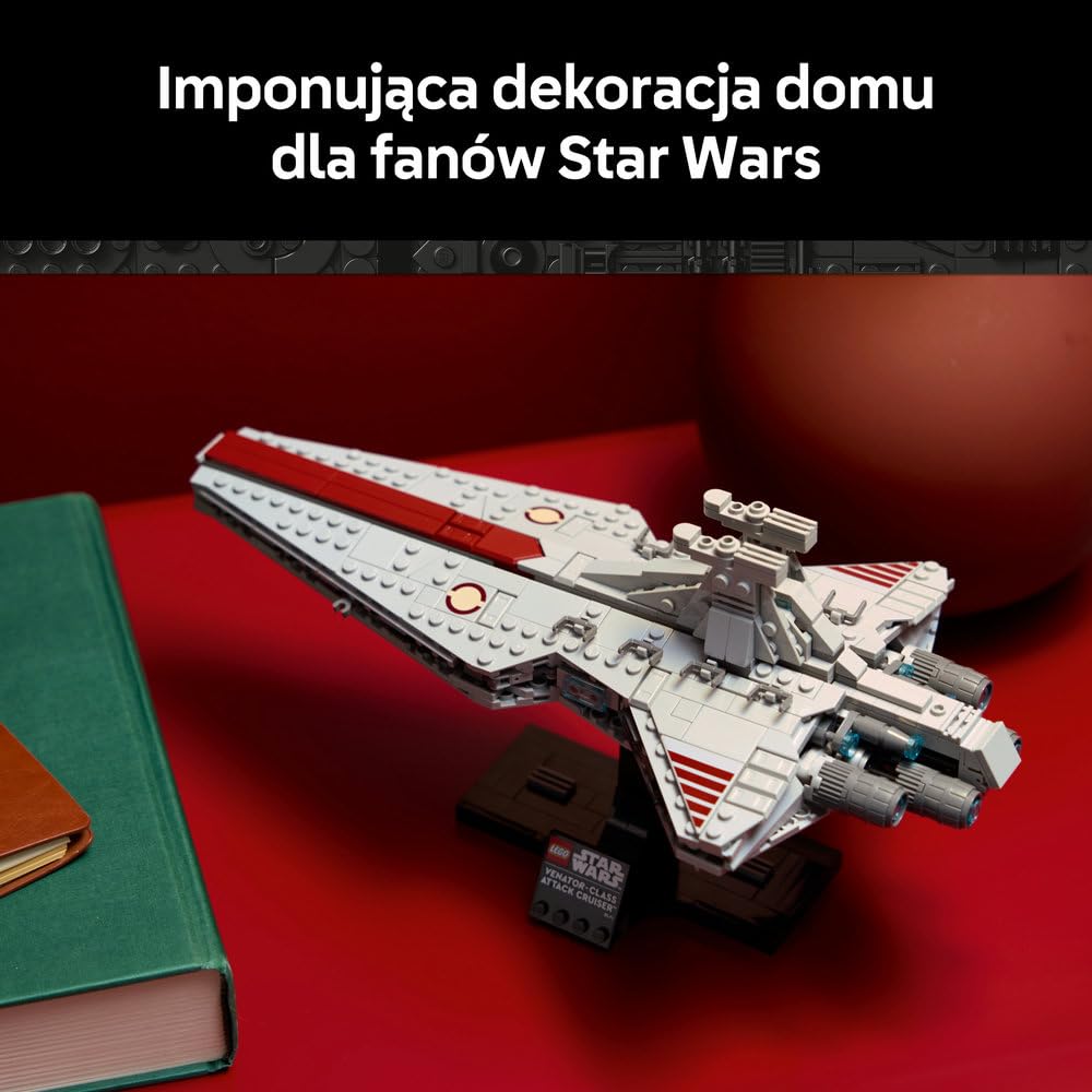LEGO Star Wars Krążownik szturmowy typu Venator 75441 | Model statku kosmicznego, kolekcjonerski zestaw klocków dla dorosłych, prezent dla fana Star Wars, gadżet, 643 elementy