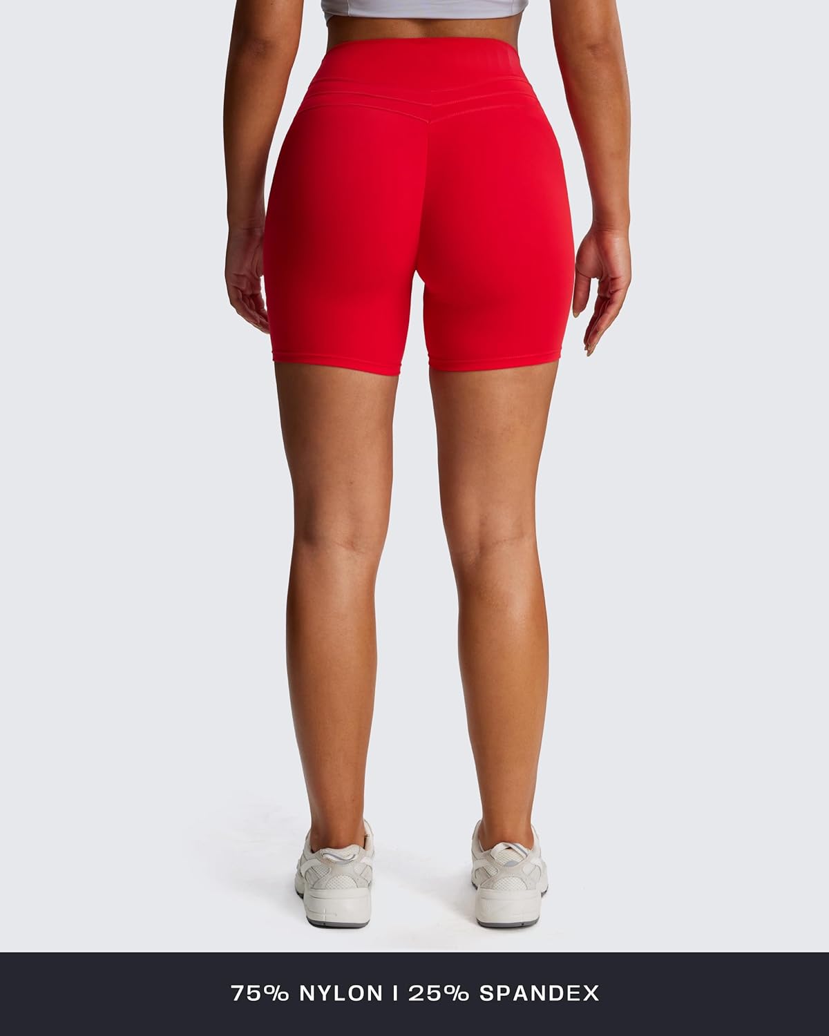 Aoxjox Luna Workout Biker Shorts for Women Tummy Control High Waisted Exercise Athletic Gym Running Yoga Short 6" - Image 4