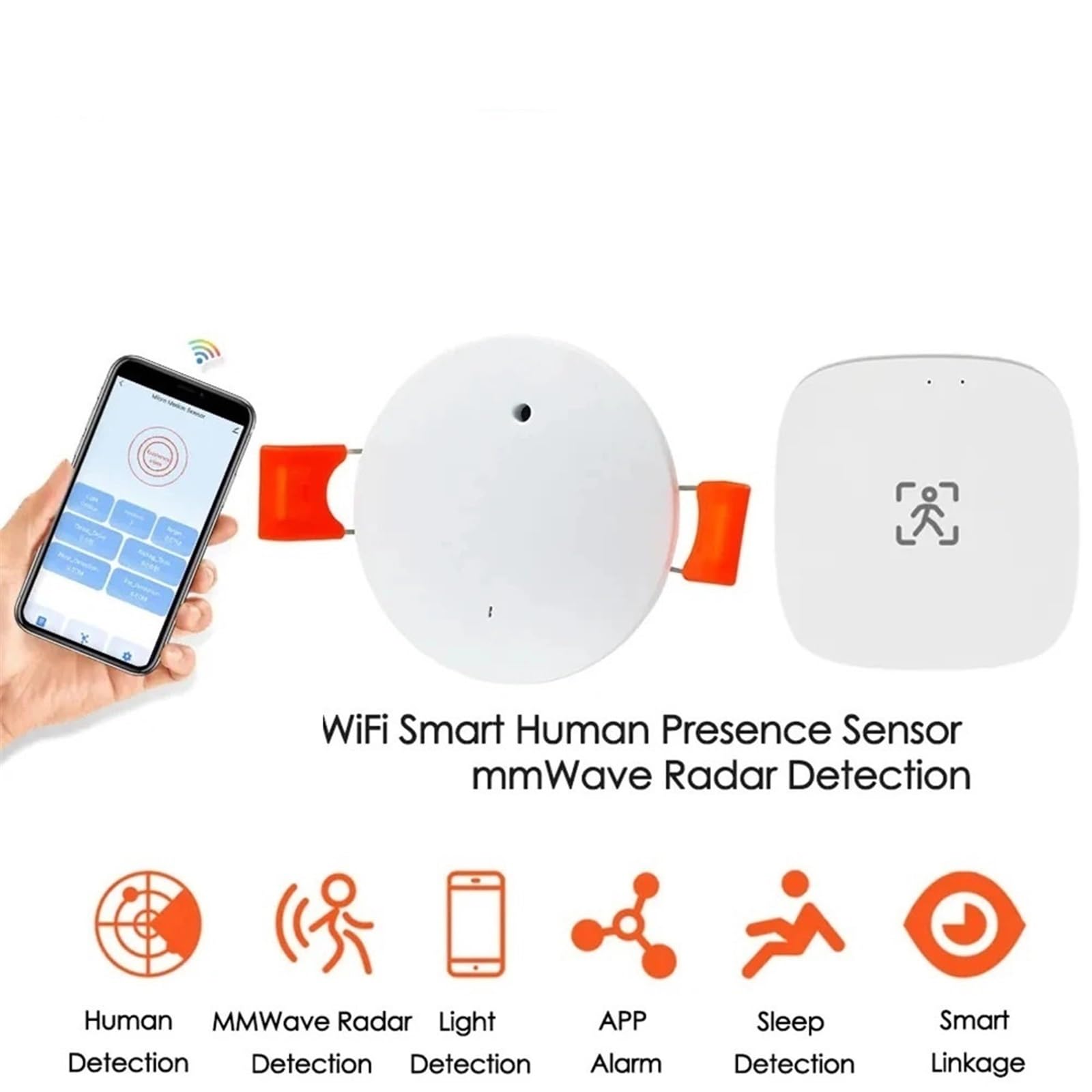 Rilevatore di presenza umana WiFi Sensore di movimento a microonde Sensore di movimento intelligente Sensore PIR rilevatore radar (Wifi soffitto)
