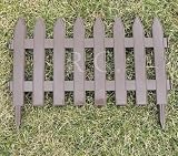Gartenzaun Zaun Zierzaun Friesenzaun Lattenzaun 3,20m Robuster Gartenzaun Steckzaun (7 Elemente) Beeteinfassung 3 Farben von rg-vertrieb (Braun)
