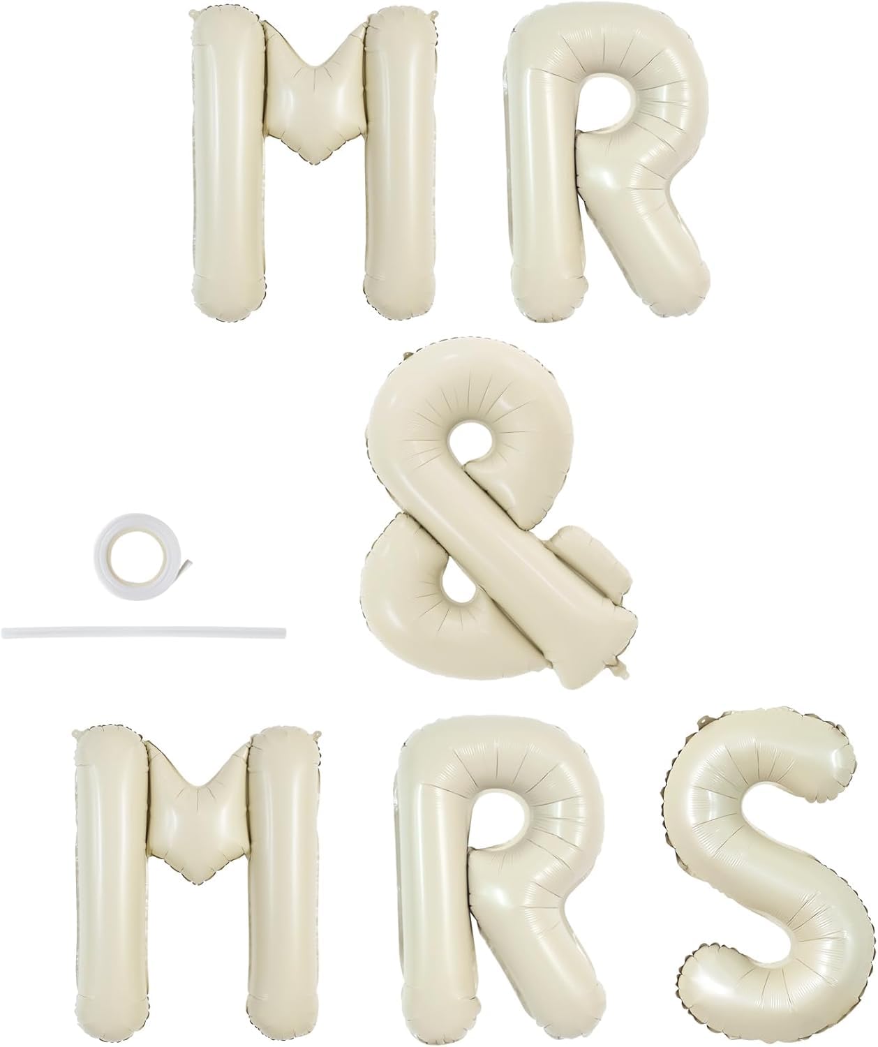 DecoGlee 40 Inch Big Cream White MR & MRS Balloons Large Ivory White Mr and Mrs Foil Letter Banners for Bride Groom Engagement Bachelorette Party Anniversary Couple Sweetheart Party Supplies — image 1