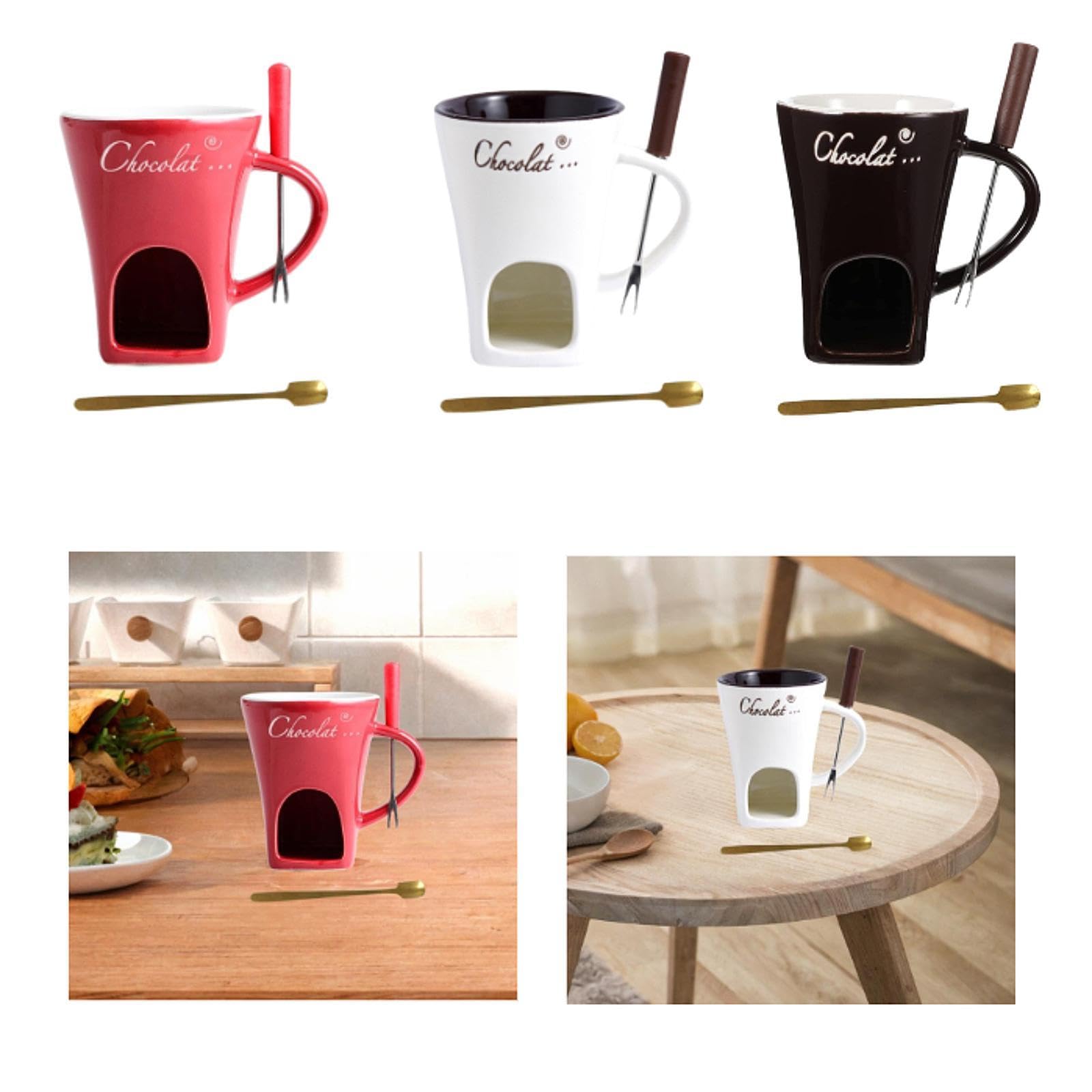 BNF Fondue Pot Kitchen Appliances Fondue Mug for Party Valentines Day Date Night Red | Home & Garden 1