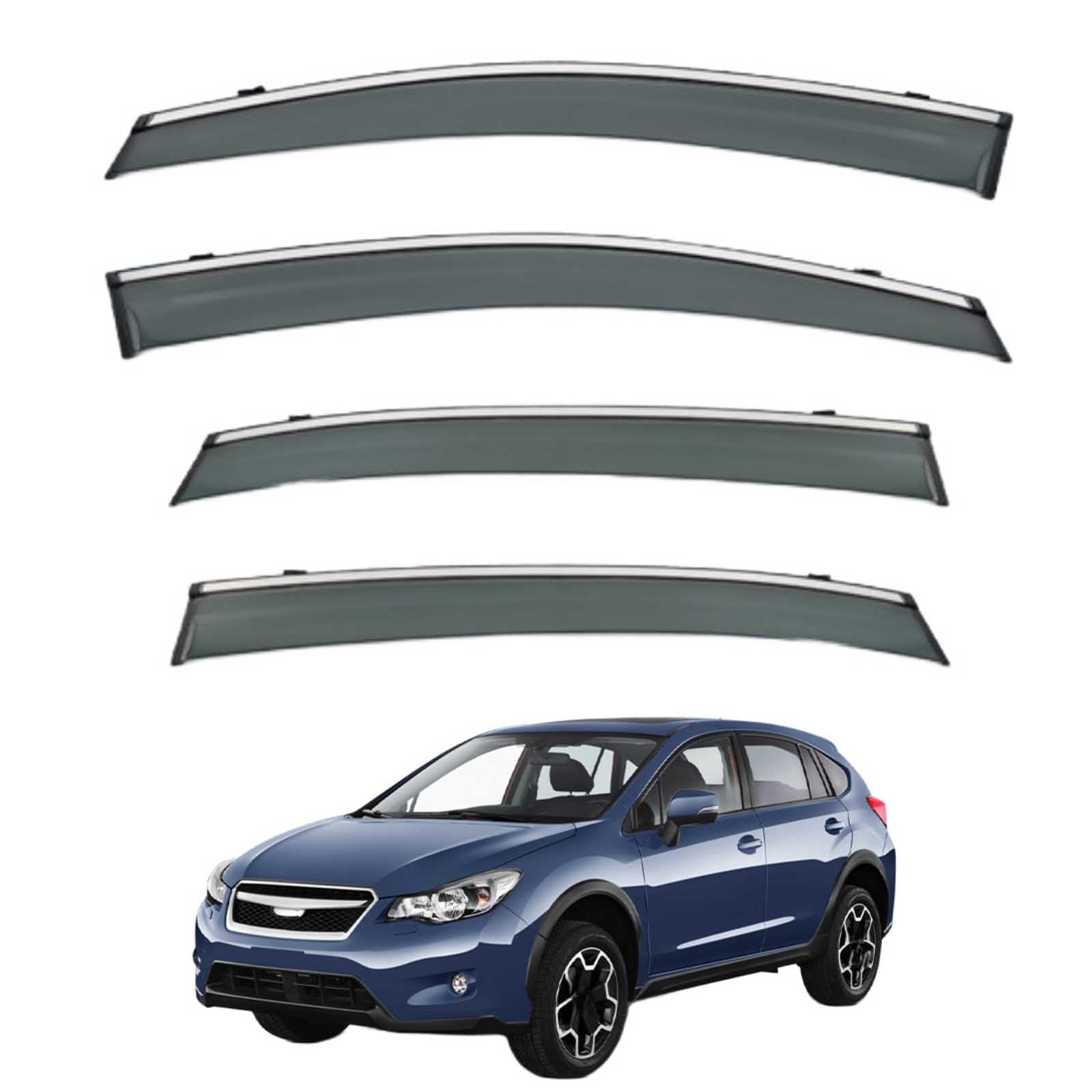 Deflettore Laterale per Subaru XV MK1-GP 2012-2017 | Deflettori Antivento per Finestrini Auto con Inserti Cromati Protezione Pioggia e Riduzione