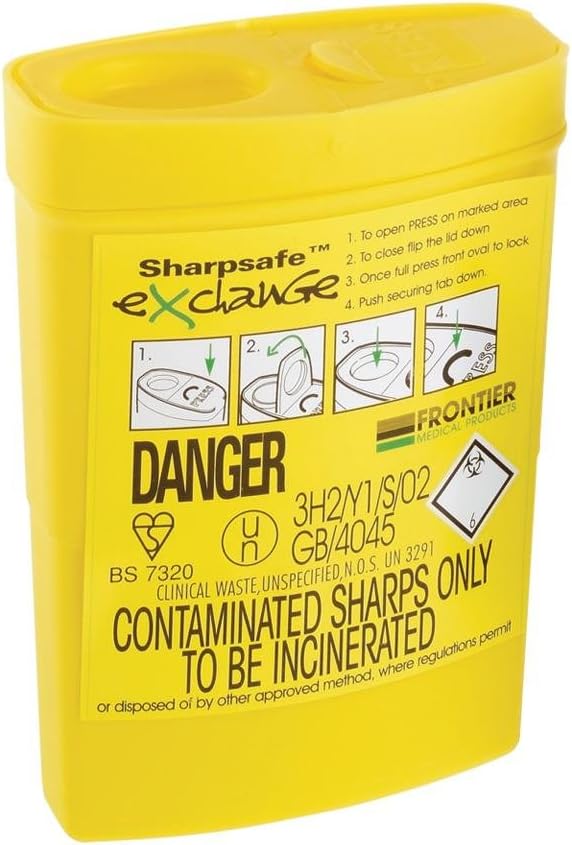 Sharpsafe Containers for Sharps Objects, 0.3 L