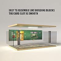 Vista 3 de Vitrina de diorama de coche fundido a presión a escala 1/24 con cubierta acrílica transparente e iluminación LED para modelos de automóviles