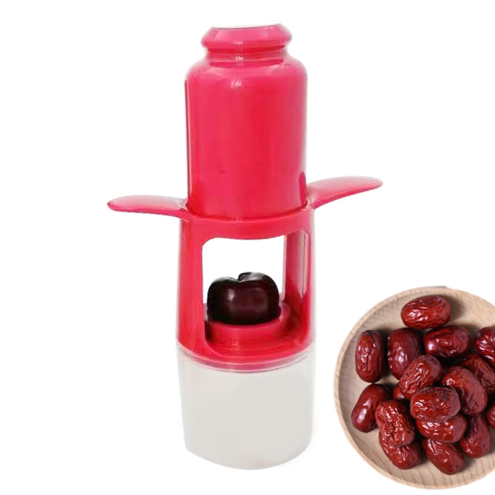 Skuda Red Plum Pitter,Pit Remover For Cherries - Multipurpose Cherry Stoner, Heavy Duty Stainless Steel Olive Pitter Tool, Kitchen Gadgets For Cherry, Chili, Dates